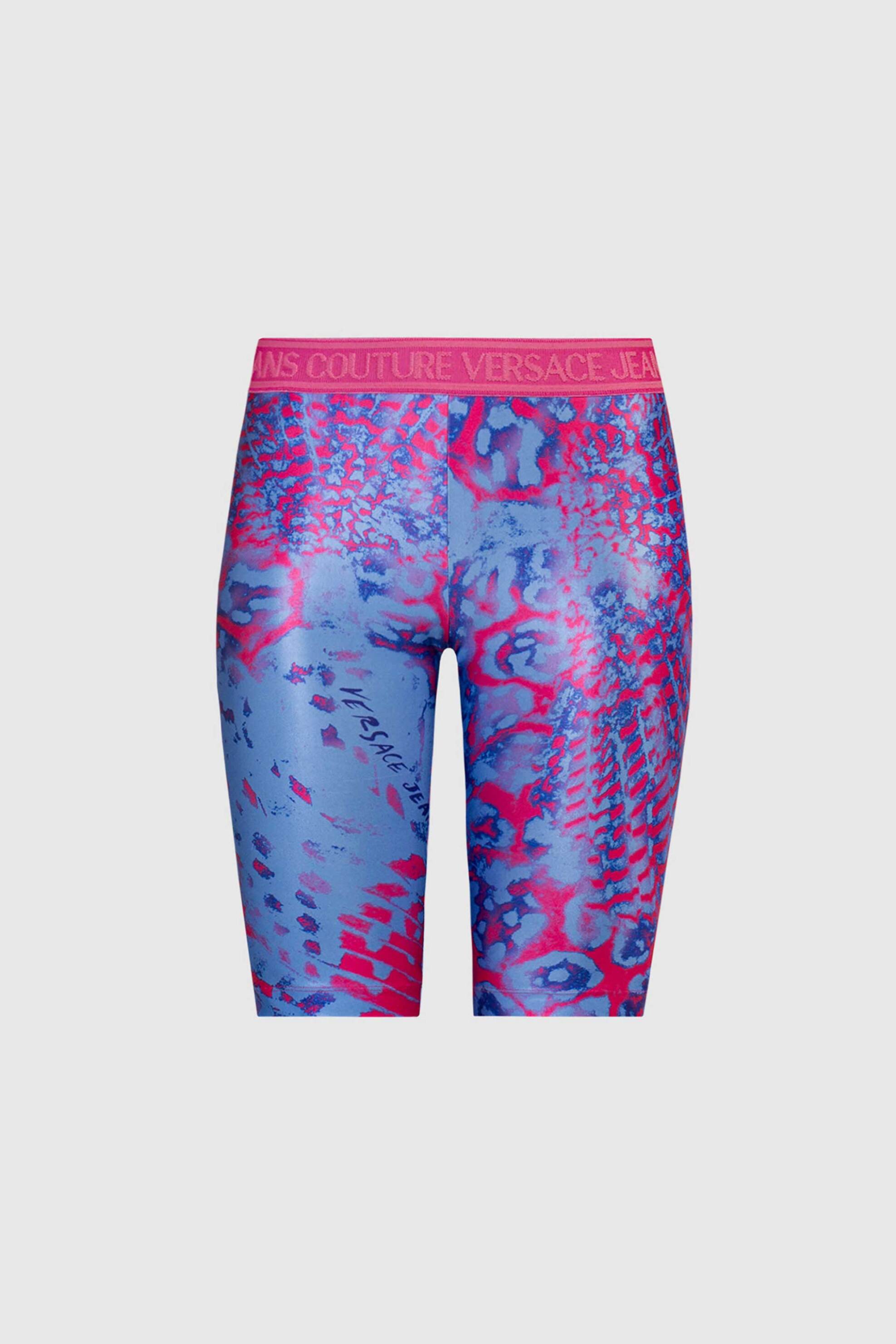 VERSACE JEANS COUTURE Versace Jeans Couture γυναικείο biker κολάν με all-over print και ελαστική μέση - 76HAC106JS289 Πολύχρωμο