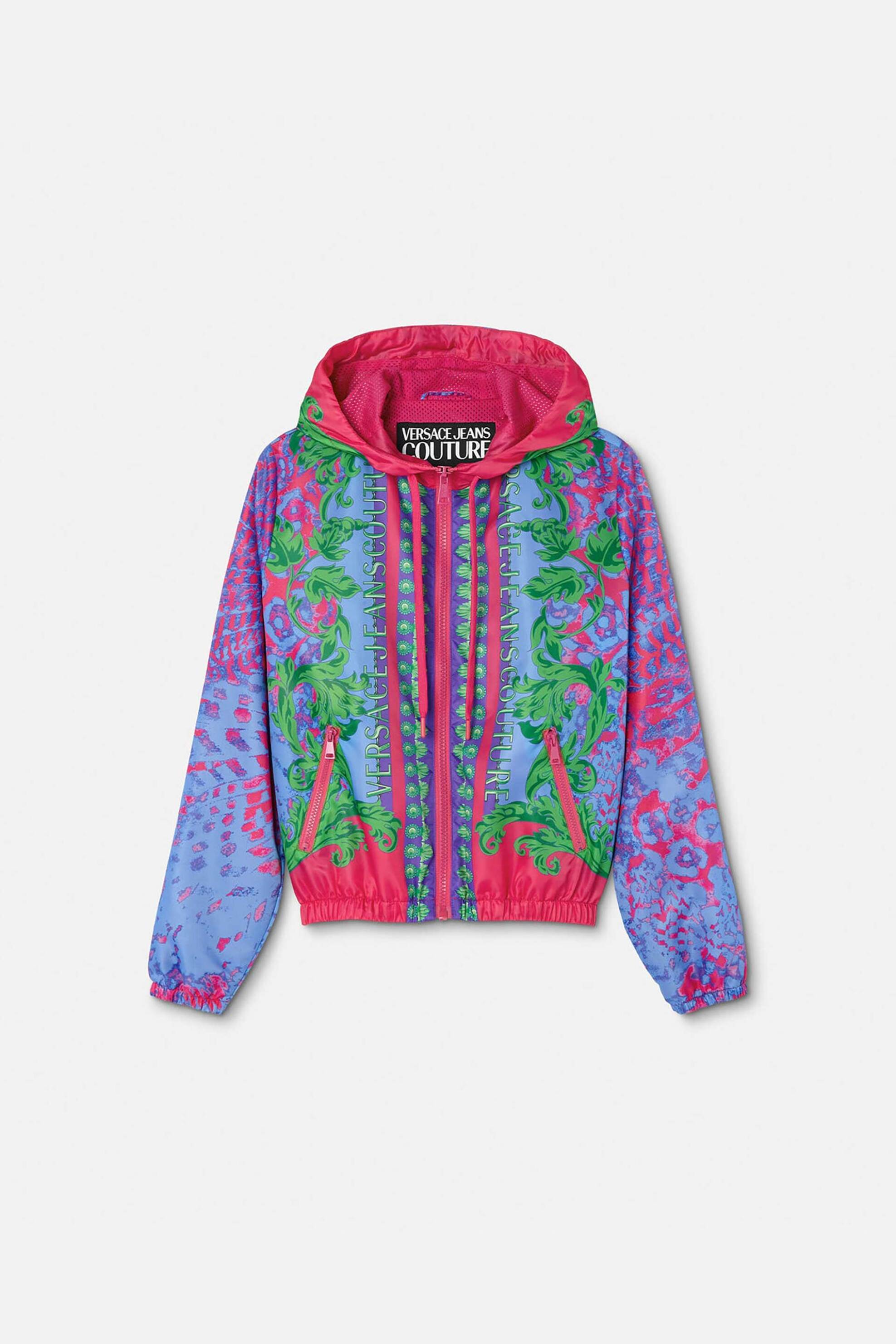 VERSACE JEANS COUTURE Versace Jeans Couture γυναικείο bomber jacket με all-over abstract print και τσέπες με φερμουάρ - 76HAS400CQ04S Πολύχρωμο