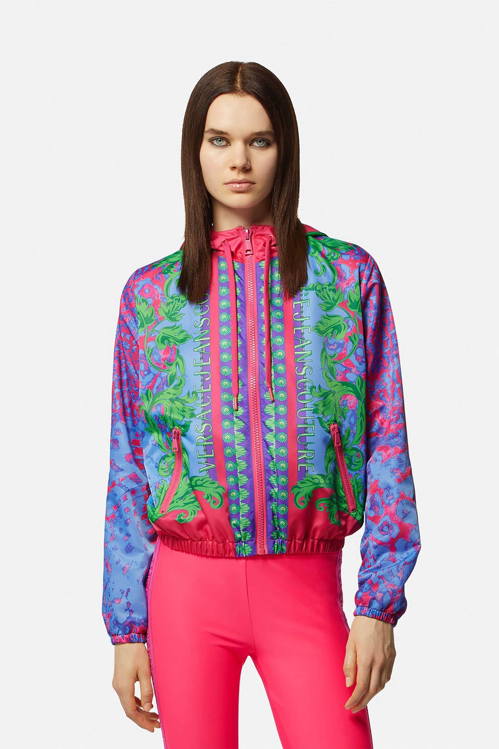 Versace Jeans Couture γυναικείο bomber jacket με all-over abstract print και τσέπες με φερμουάρ - 76HAS400CQ04S Πολύχρωμο φωτογραφία