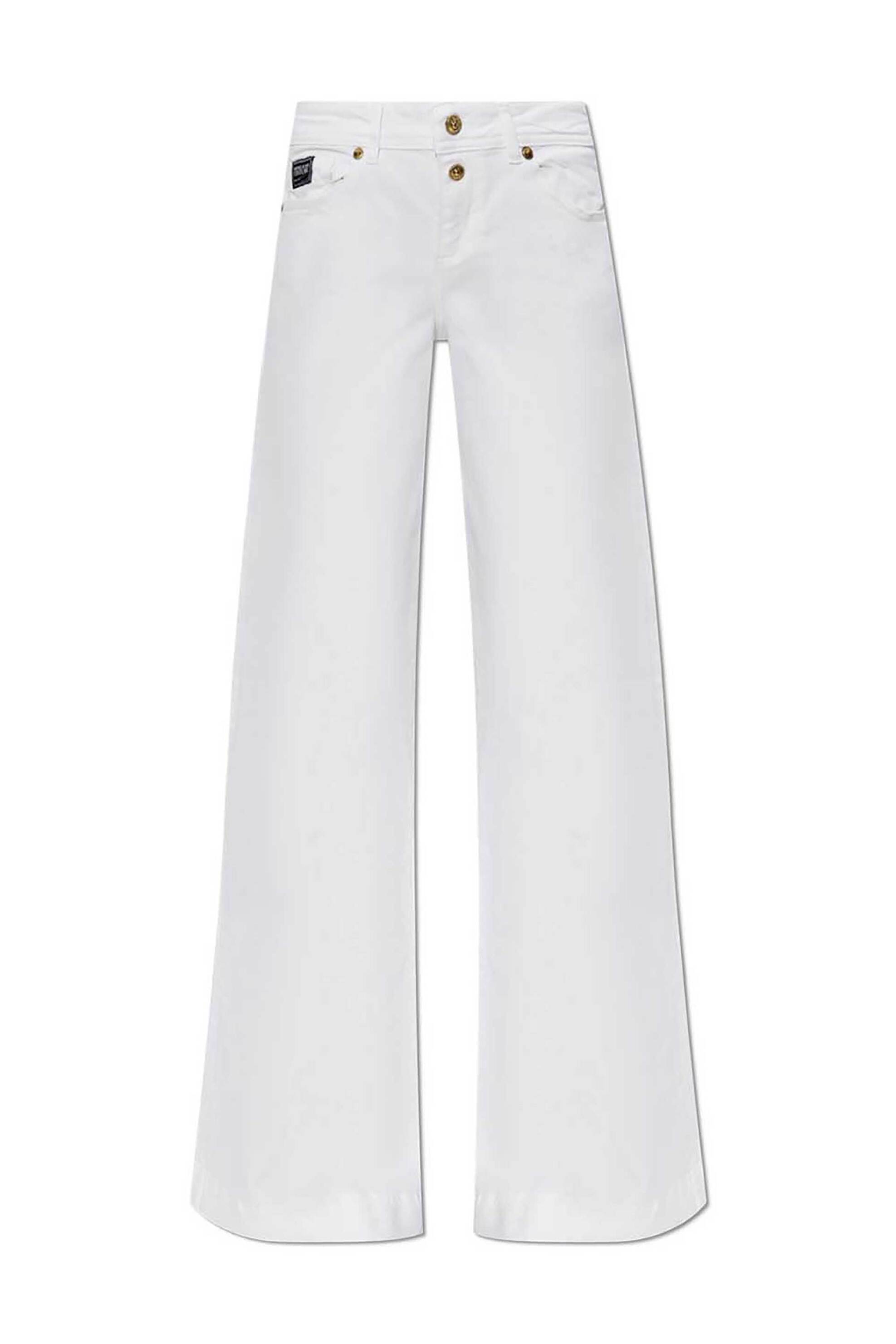 Versace Jeans Couture γυναικείο τζιν παντελόνι Slim Wide Leg "Stella M.Plate" - 78HAB561CEWR1 Λευκό