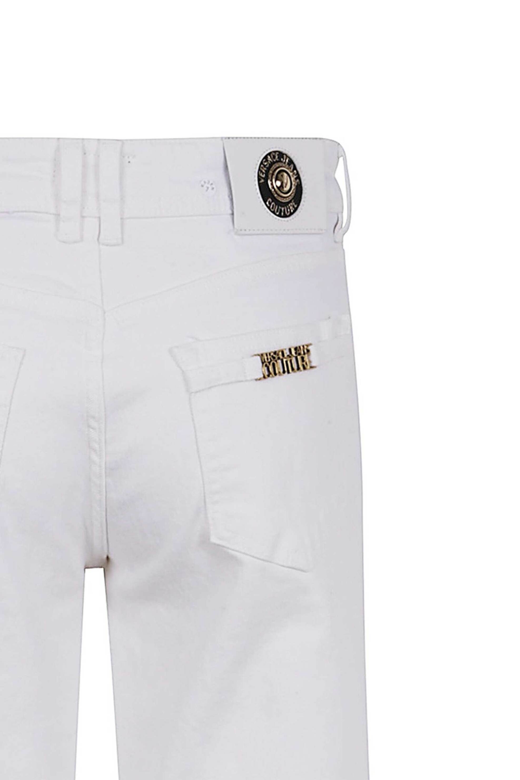 VERSACE JEANS COUTURE Versace Jeans Couture γυναικείο τζιν παντελόνι Slim Wide Leg "Stella M.Plate" - 78HAB561CEWR1 Λευκό - 2