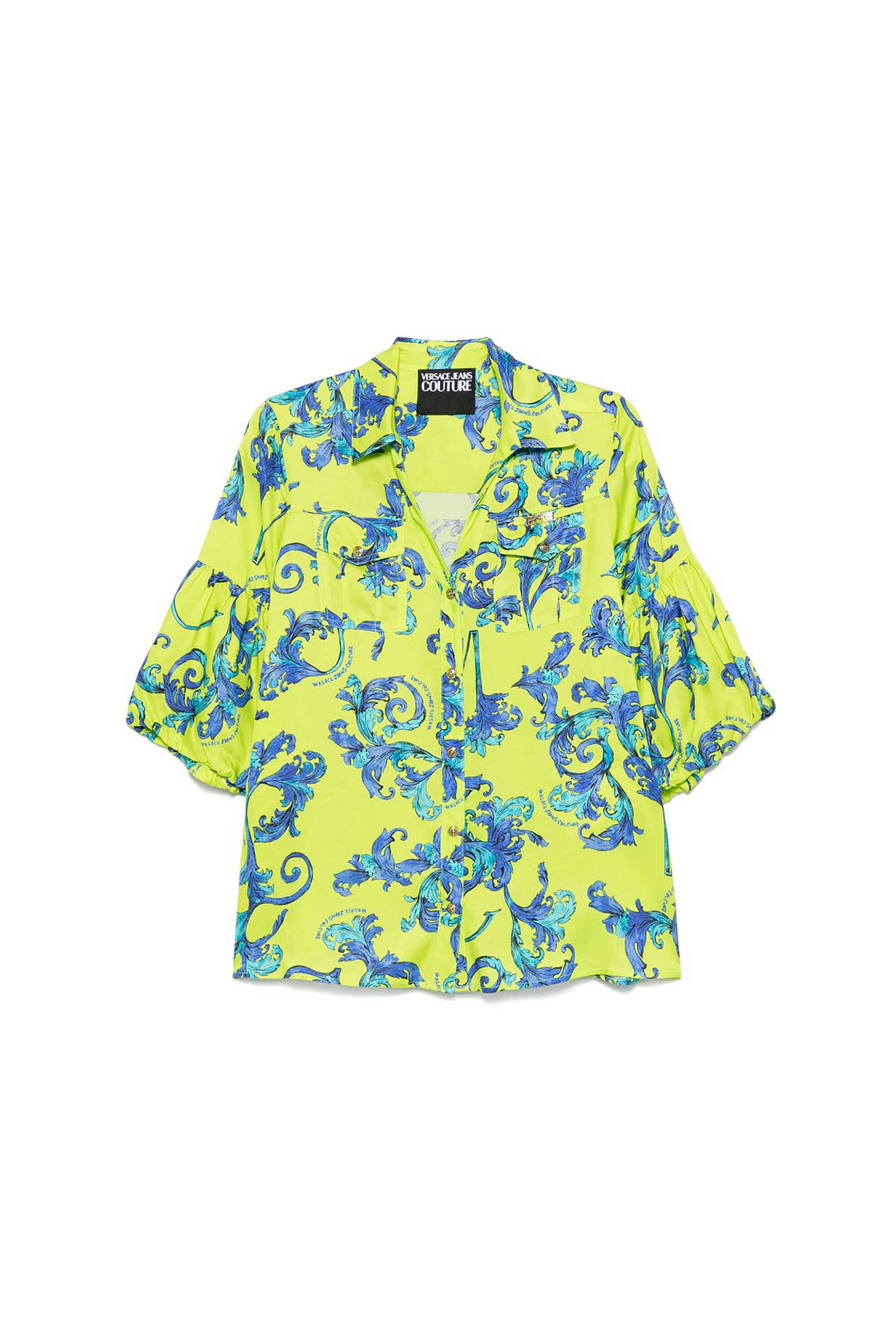  Versace Jeans Couture γυναικείο πουκάμισο με μανίκια balloon - 78HAL200NS639 Πράσινο Lime 2025