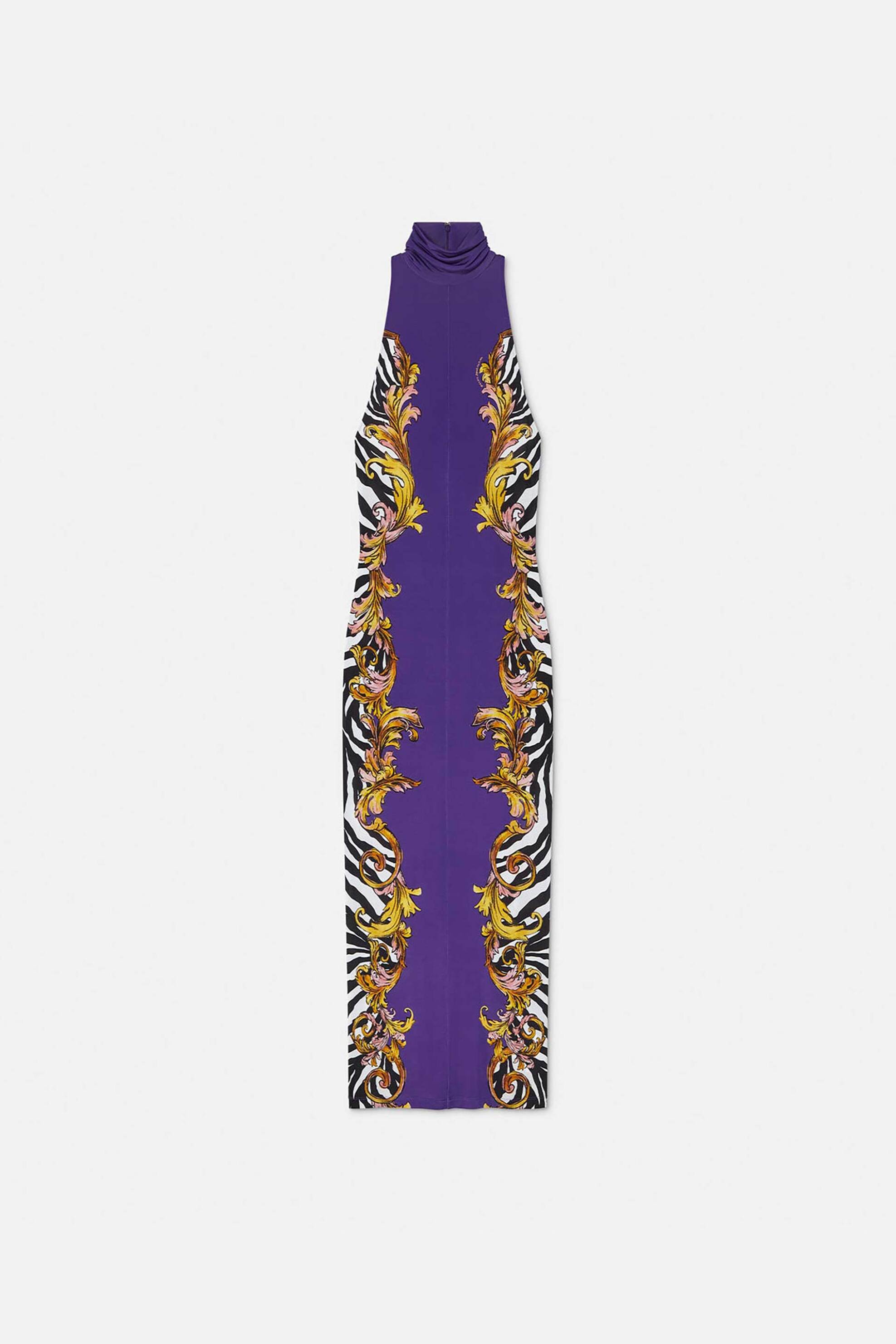 Versace Jeans Couture γυναικείο φόρεμα maxi "Outline Barocco" - 78HAO9P5JS465 Μοβ