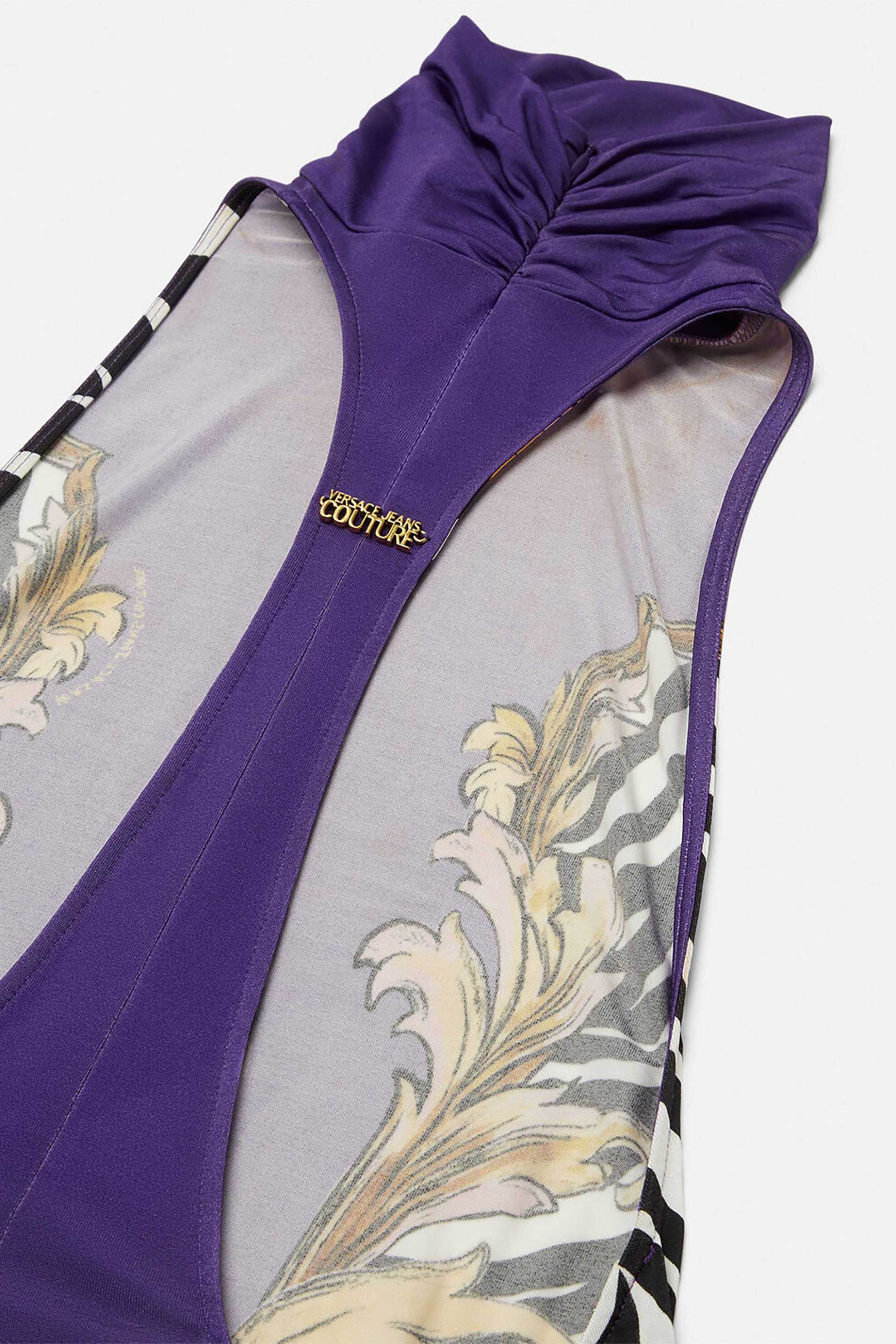 Versace Jeans Couture Γυναικείο Φόρεμα Maxi Outline Barocco - 78Hao9P5Js465 Μοβ