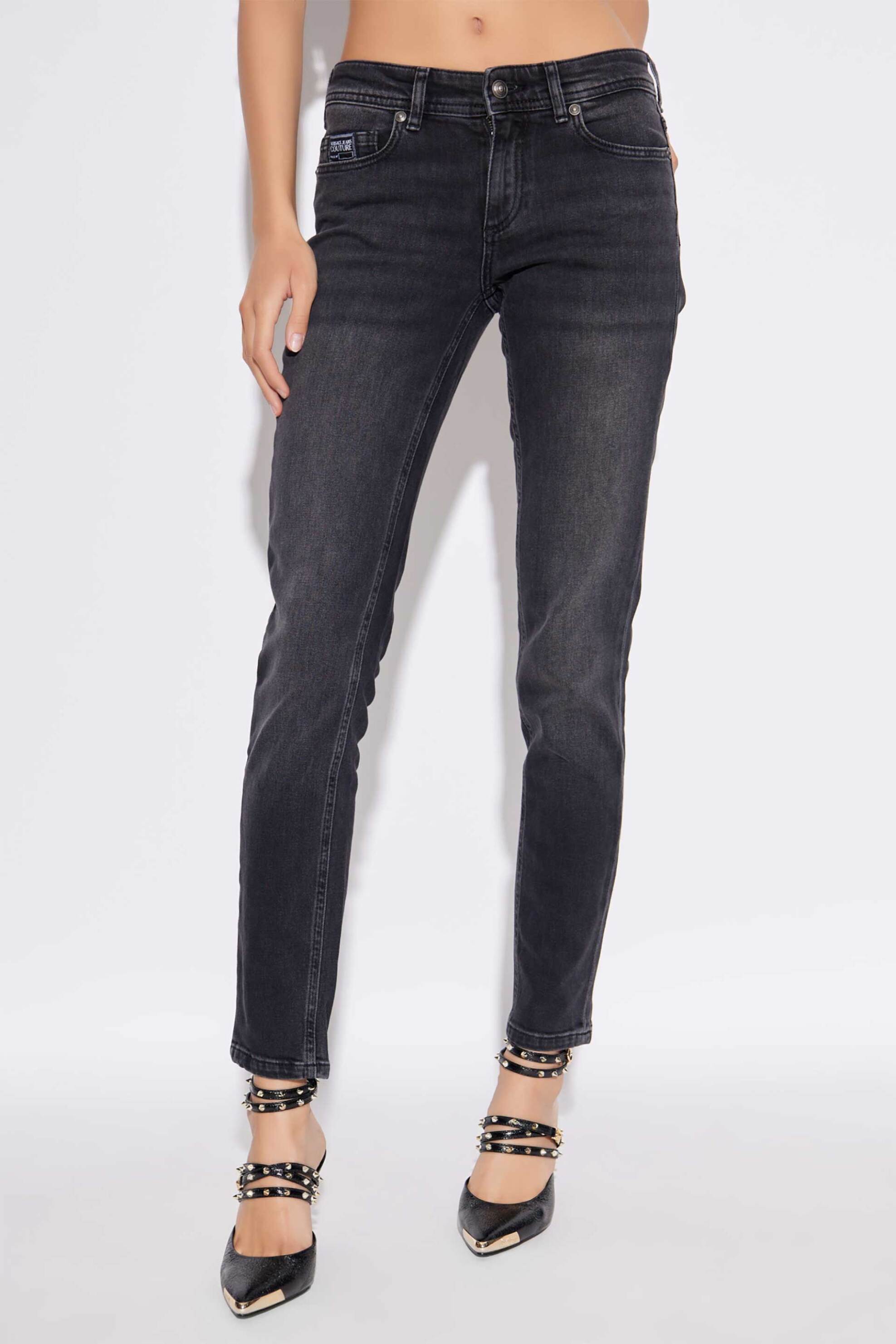 Versace Jeans Couture γυναικείο παντελόνι τζιν Slim Fit - 79HAB5K2CDWRC Μαύρο