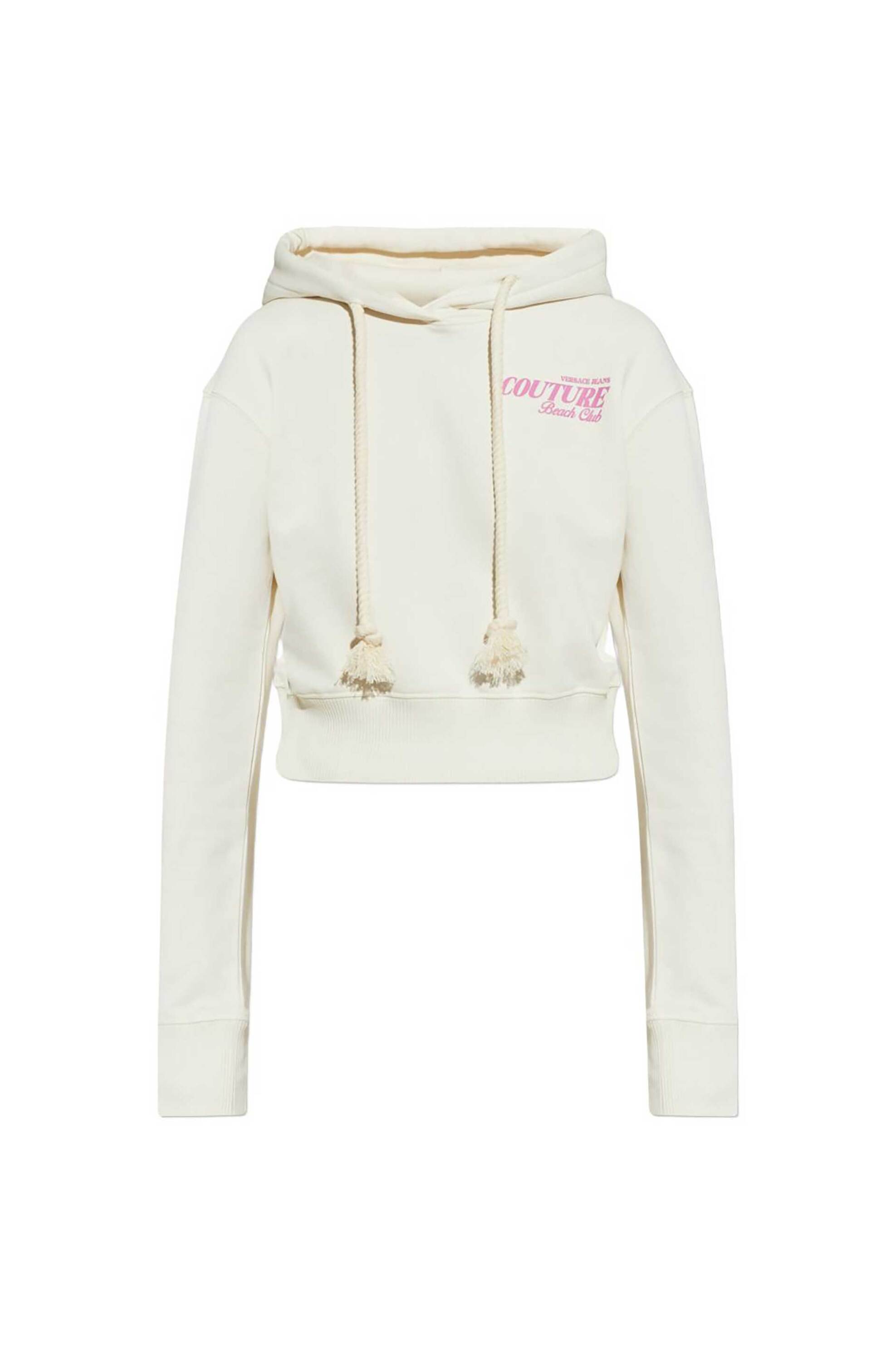 Versace Jeans Couture γυναικεία μπλούζα φούτερ με logo print - 80HAIT05CF01T Εκρού