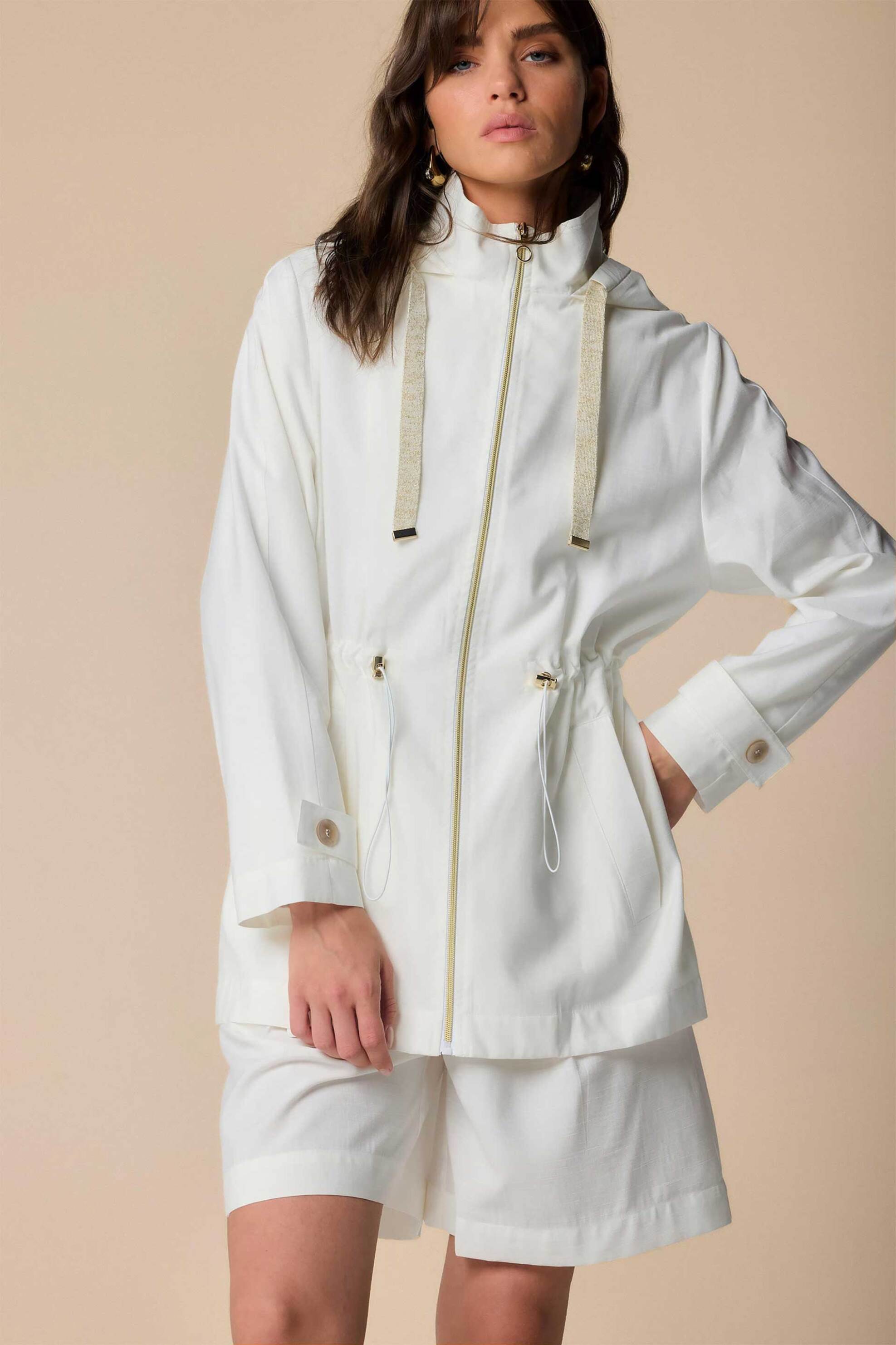 Kocca γυναικείο jacket μονόχρωμο "Gerbera" - P25PGB5661ABUN3382 Λευκό φωτογραφία