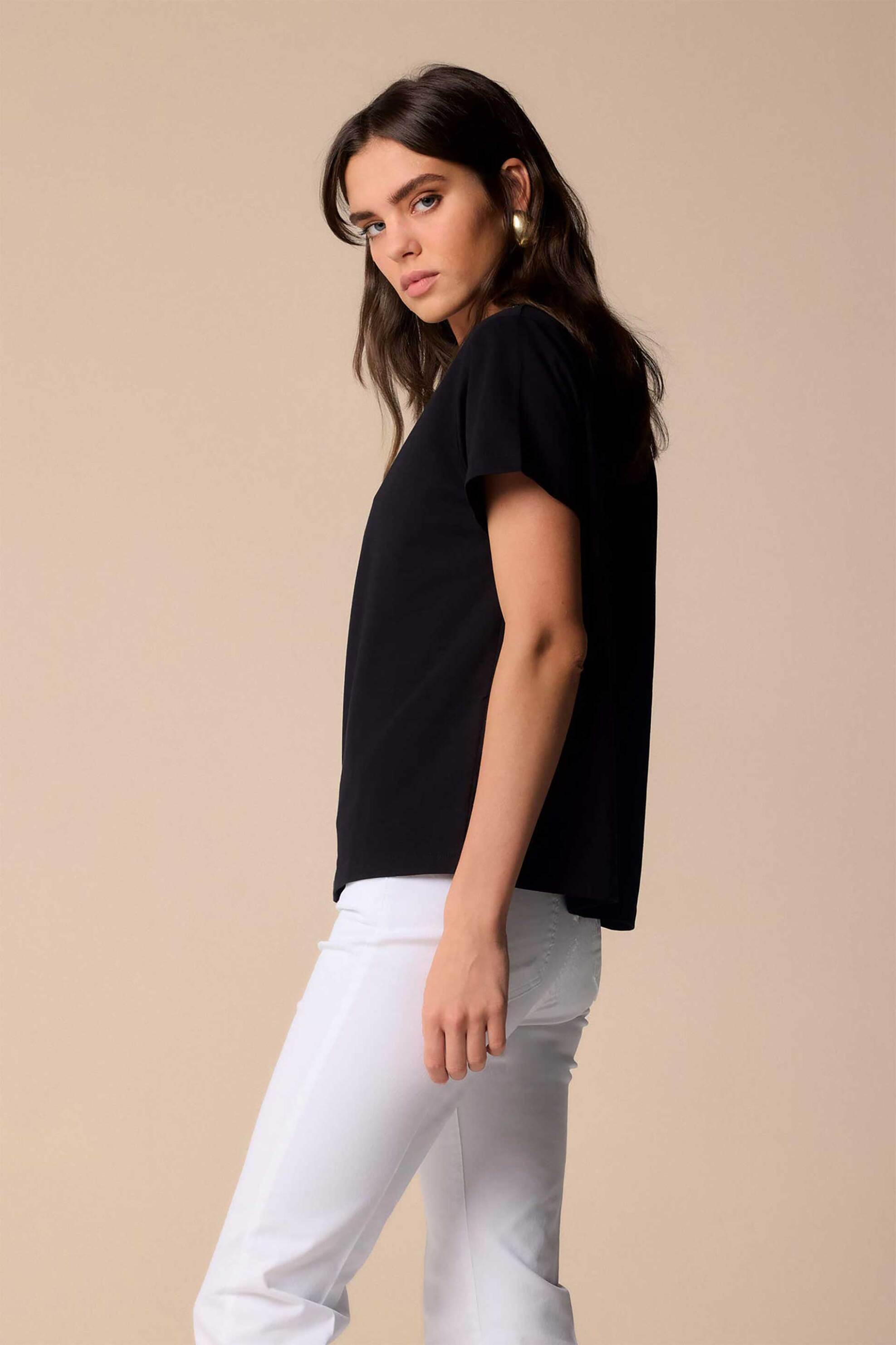 Kocca γυναικείο Τ-shirt με απλικέ πέτρες "Egle" - P25PTS5877ABUN0000 Μαύρο φωτογραφία