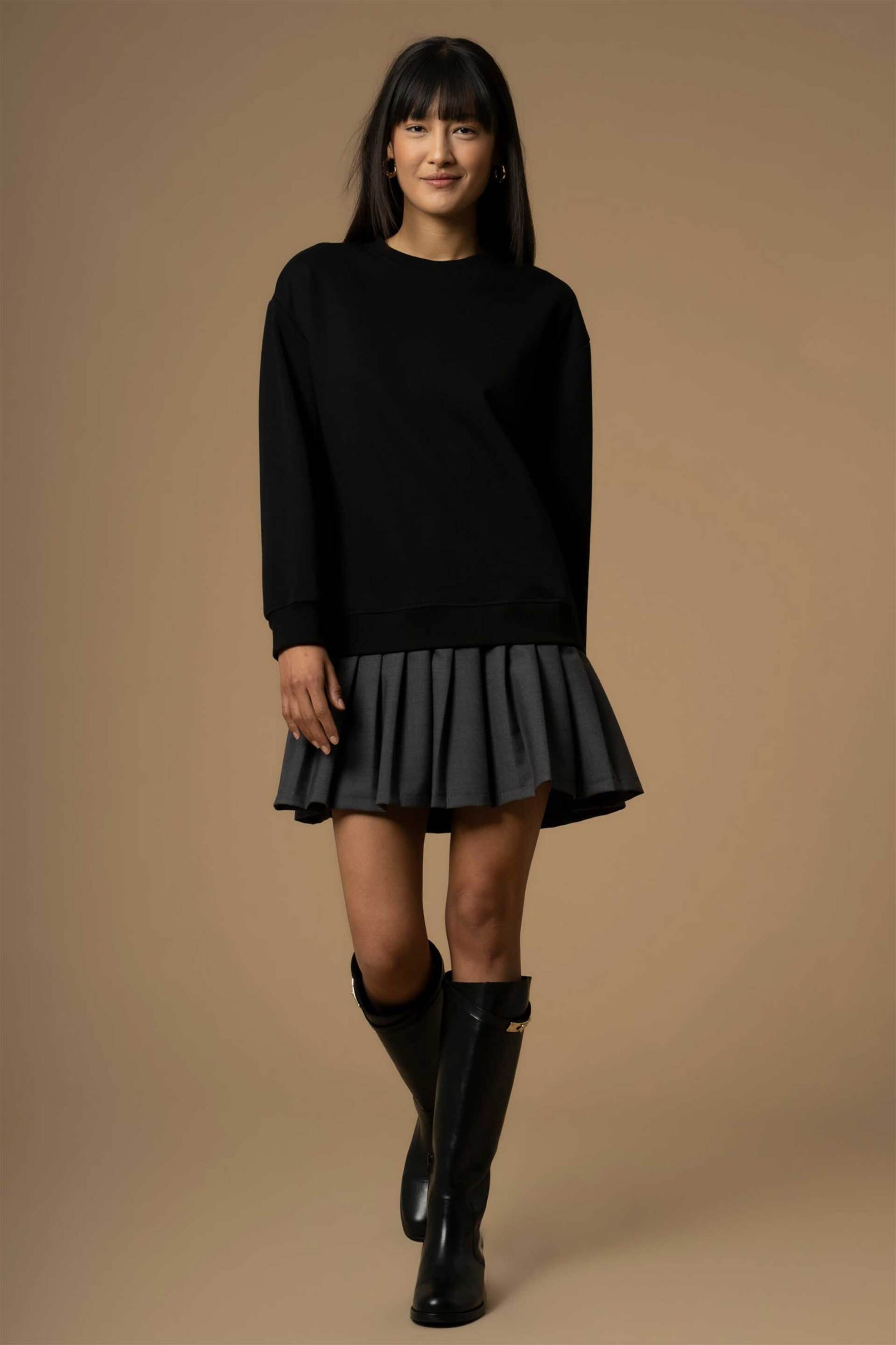 Kocca γυναικείο mini φόρεμα δίχρωμο με πλισέ τελείωμα "Anand" | M