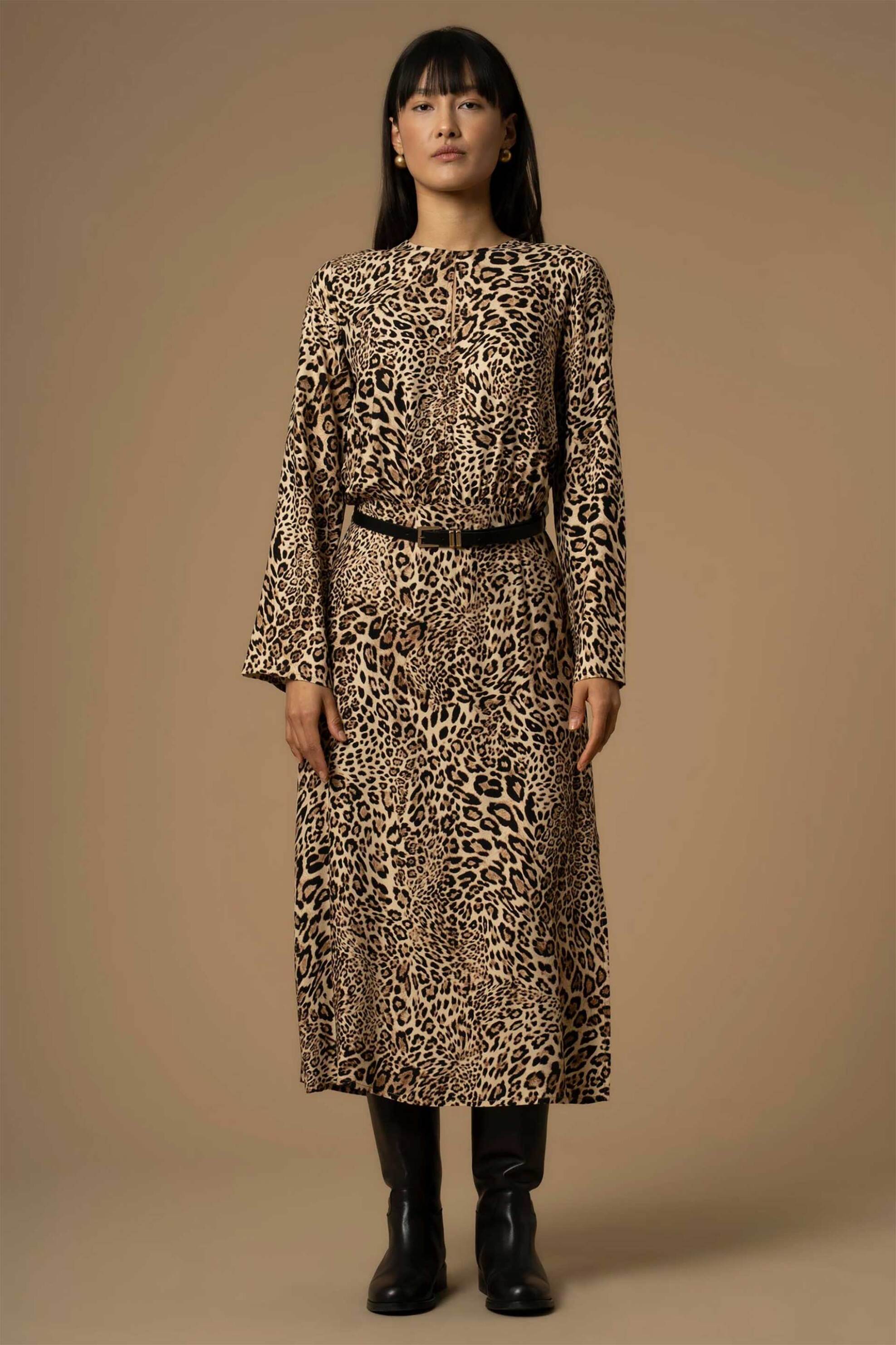 Kocca γυναικείo φόρεμα midi με animal print "Calixi"