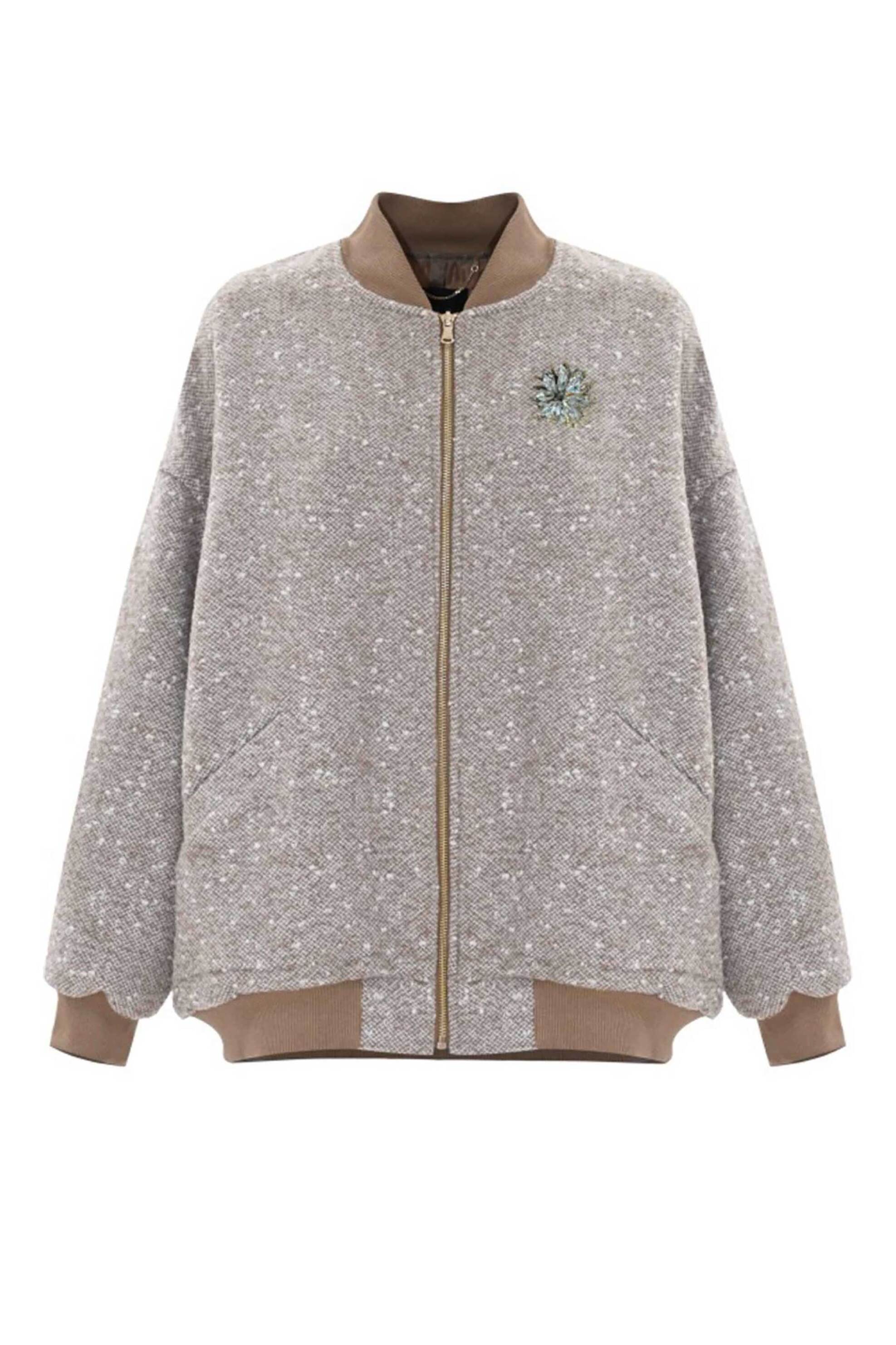 Kocca γυναικείο bomber μπουφάν με παγιέτες και κέντημα "Elian"