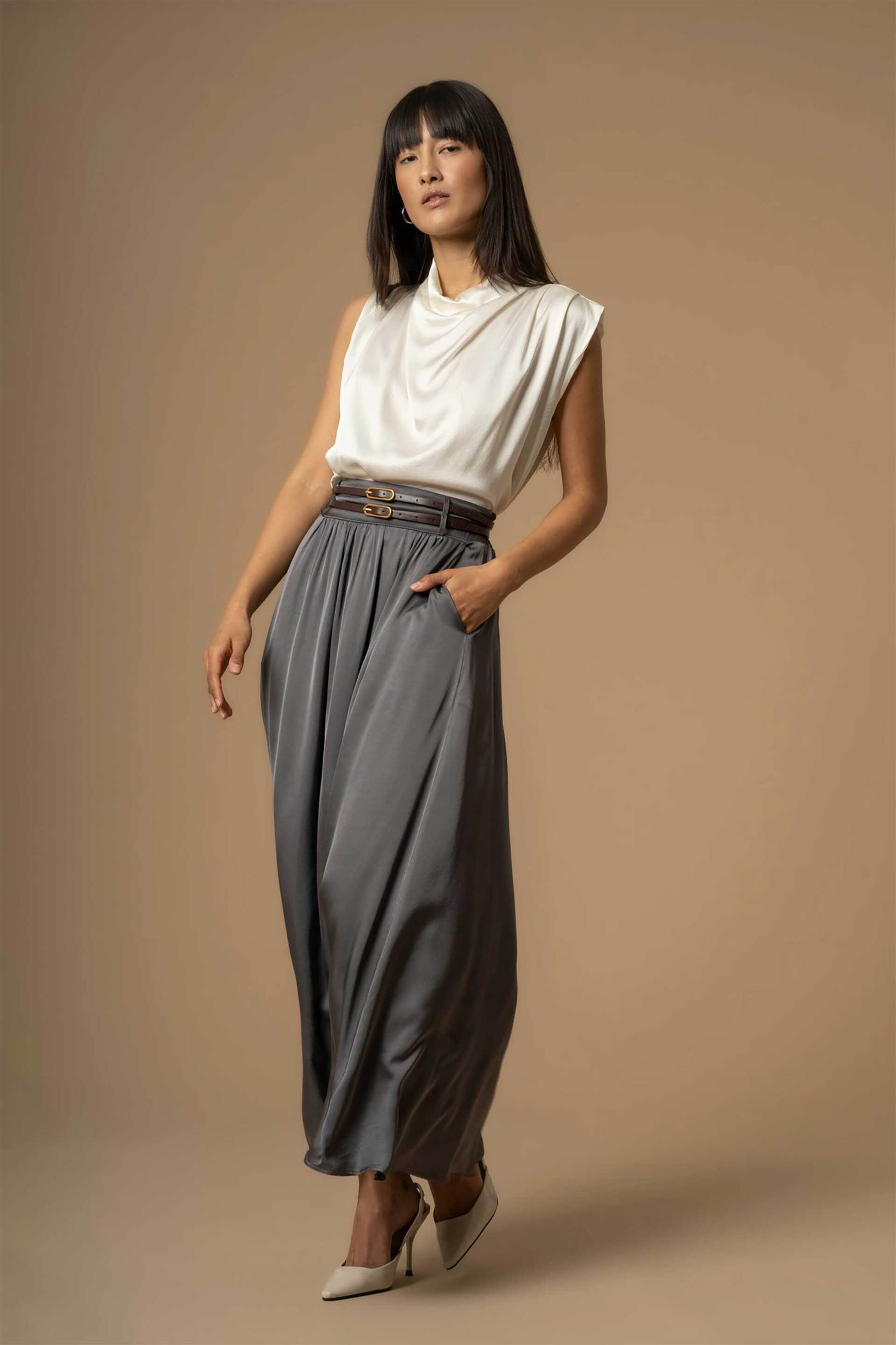 Kocca γυναικεία maxi φούστα με διπλή ζώνη "Anni"