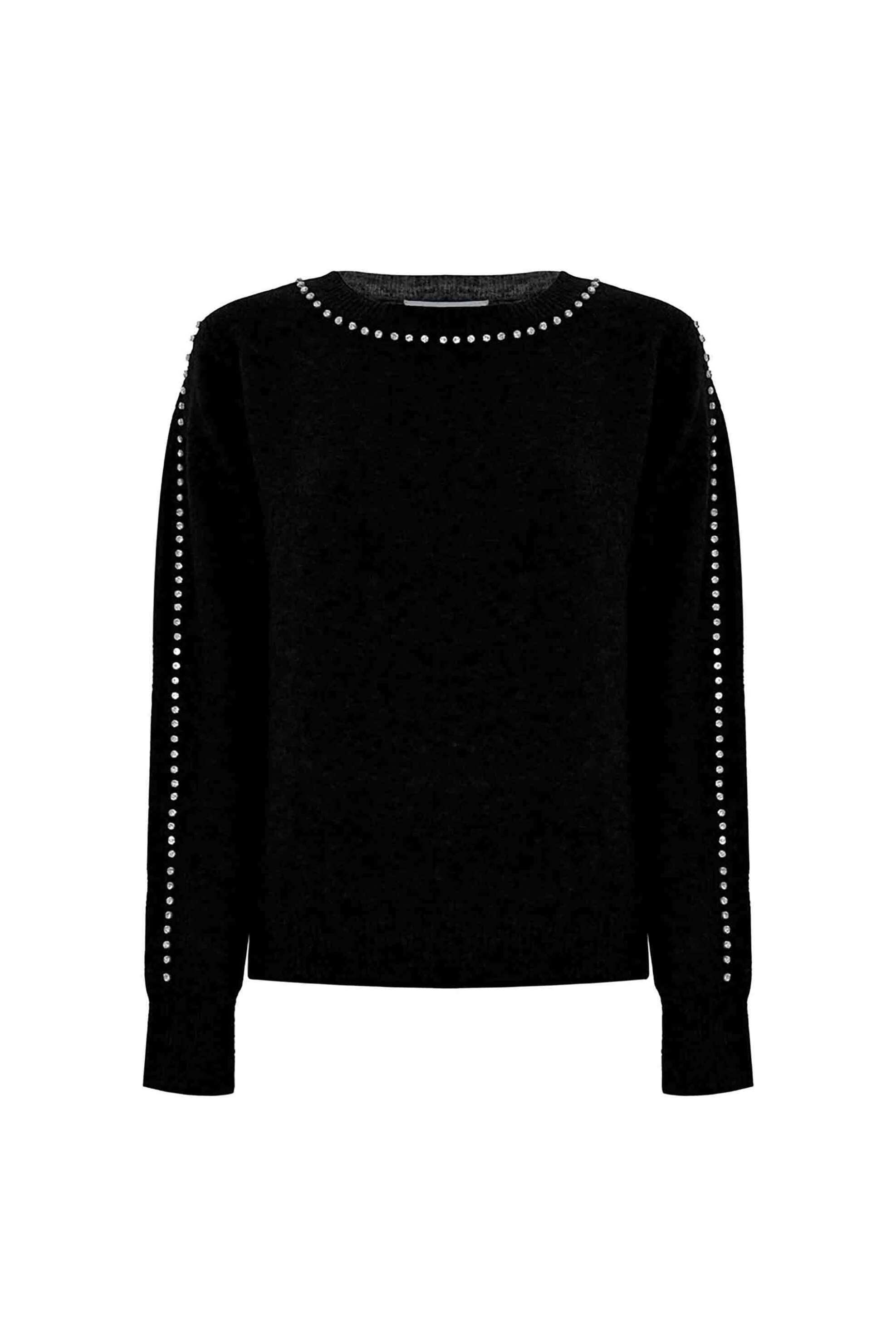 Kocca γυναικείο πουλόβερ μονόχρωμο με στρας Regular Fit "Enimia"