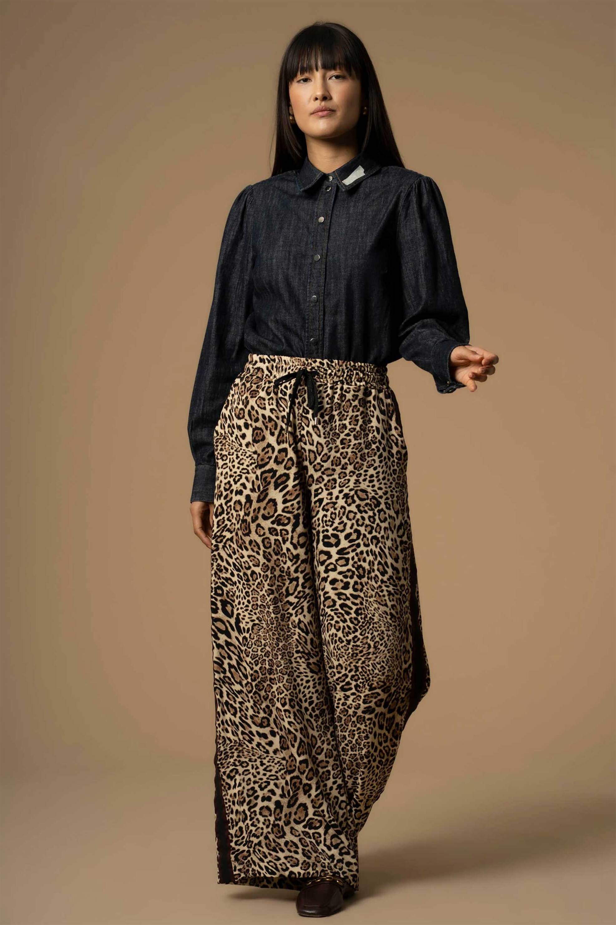 Kocca γυναικείο παντελόνι με animal print Wide Fit "Anil"