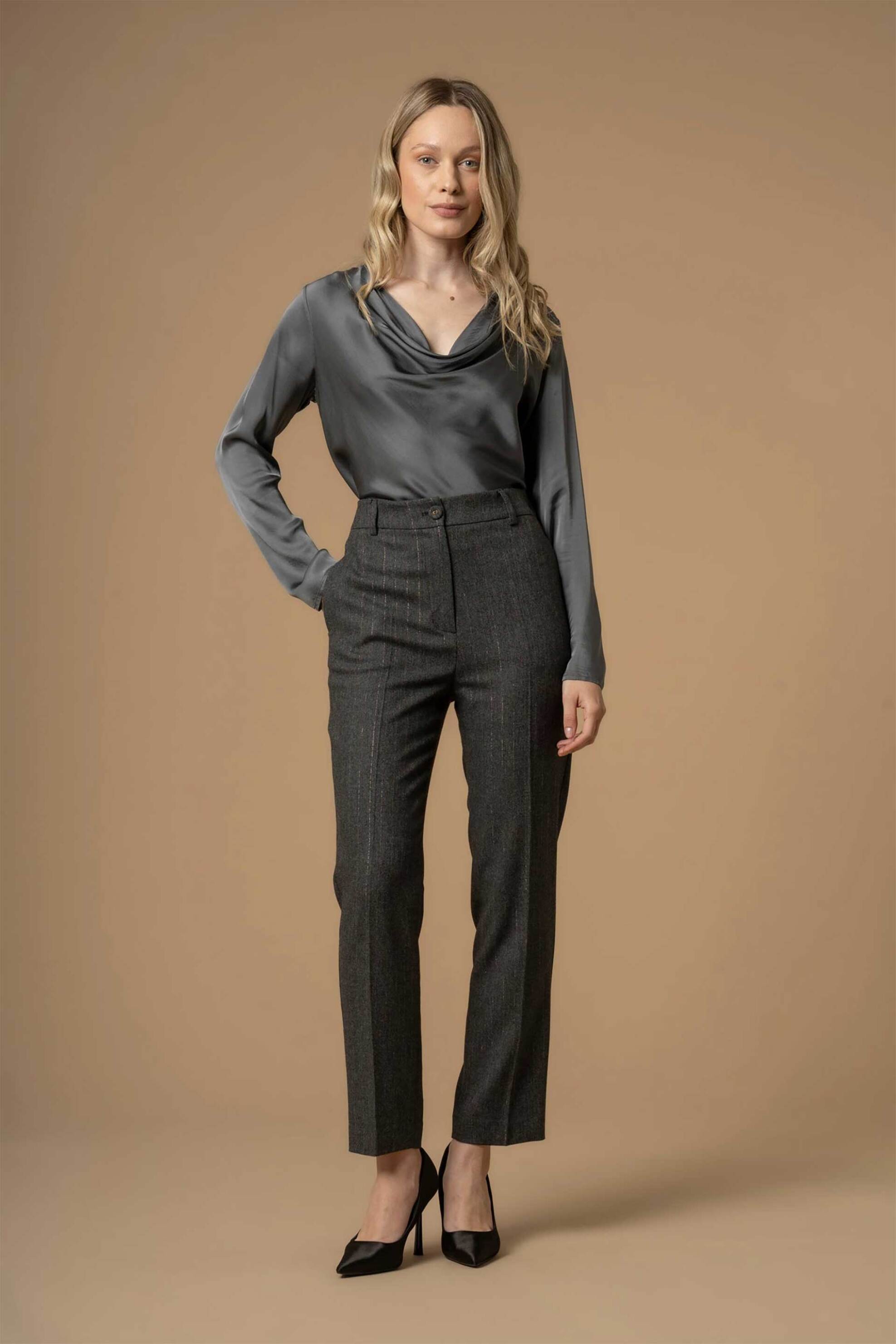 Kocca γυναικείο παντελόνι ριγέ Straight Fit "Baetis"