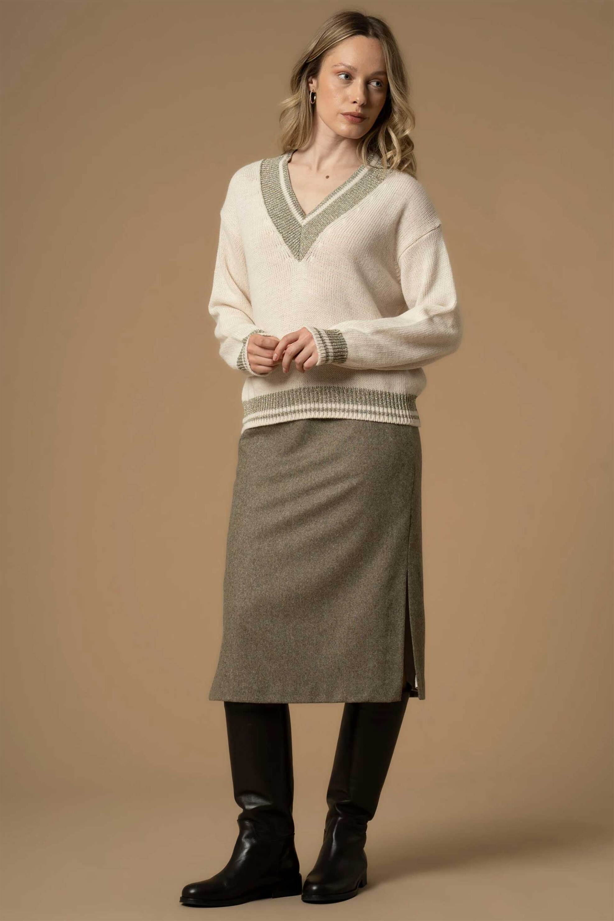 Kocca γυναικείο πουλόβερ με contrast λεπτομέρειες Relaxed Fit "Aligina"