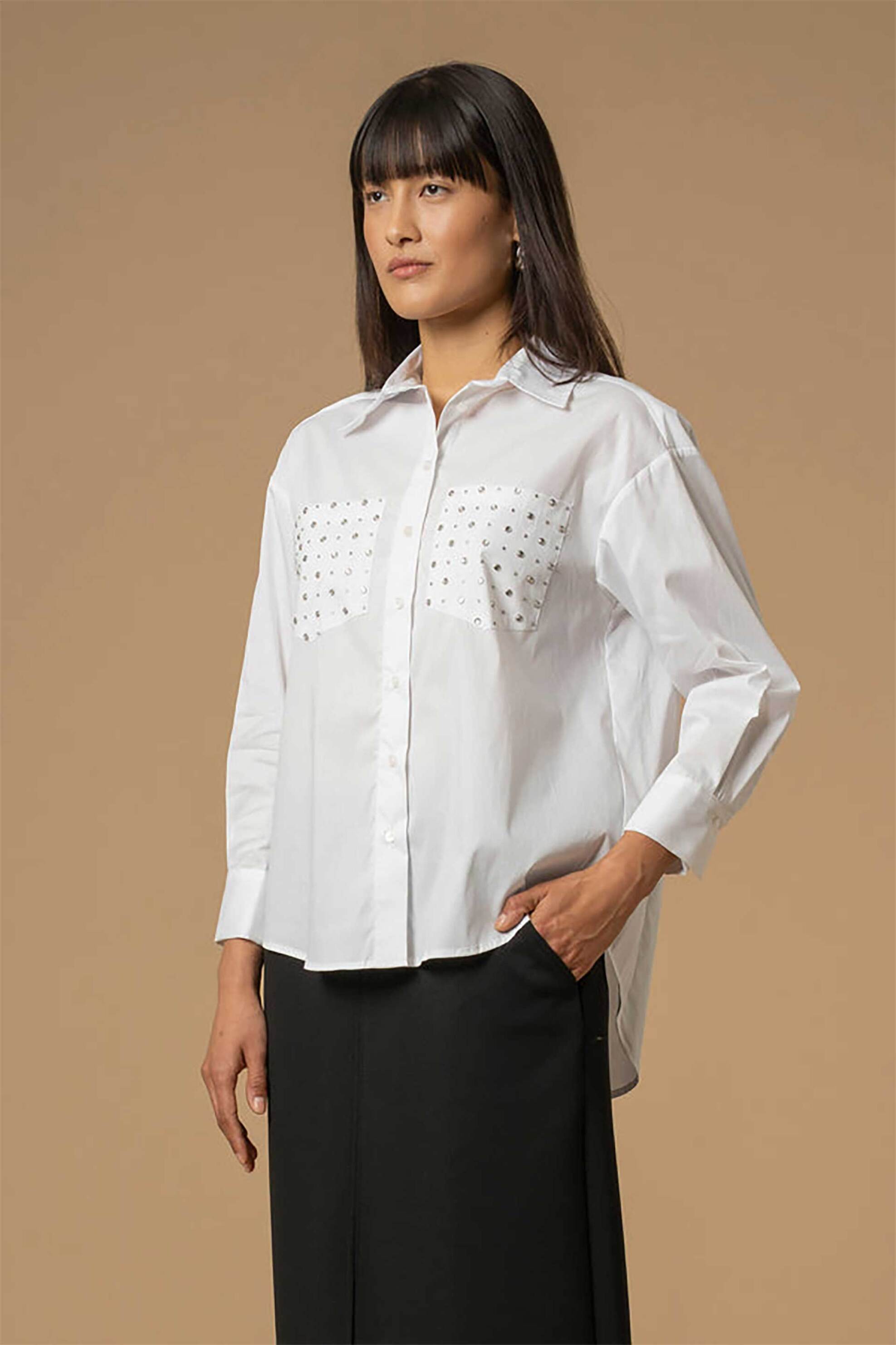 Kocca γυναικείο πουκάμισο με διακοσμητικές πέτρες "Emilien"