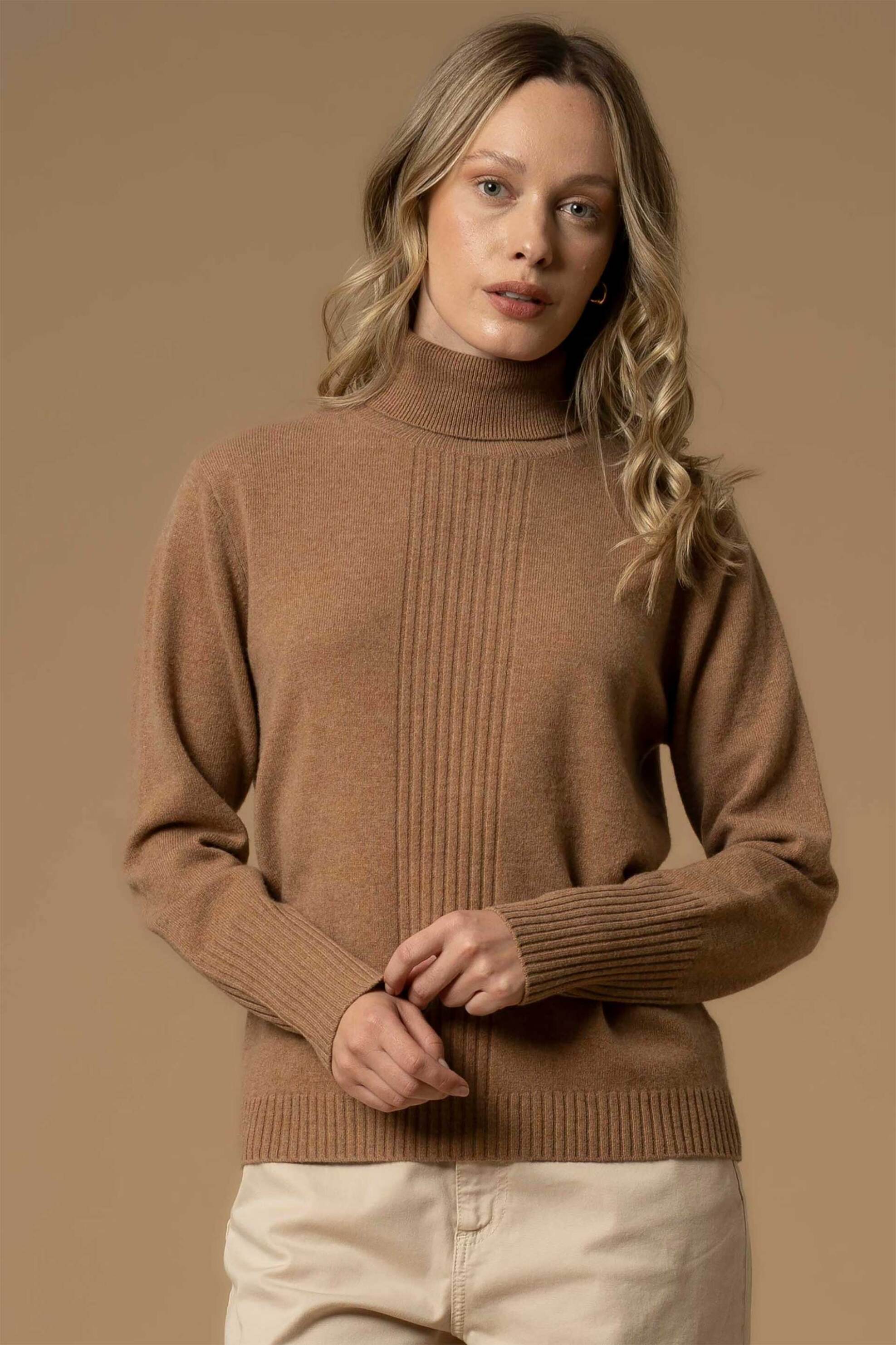 Kocca γυναικείο πουλόβερ ζιβάγκο με ανάγλυφο σχέδιο Regular Fit "Anesio"