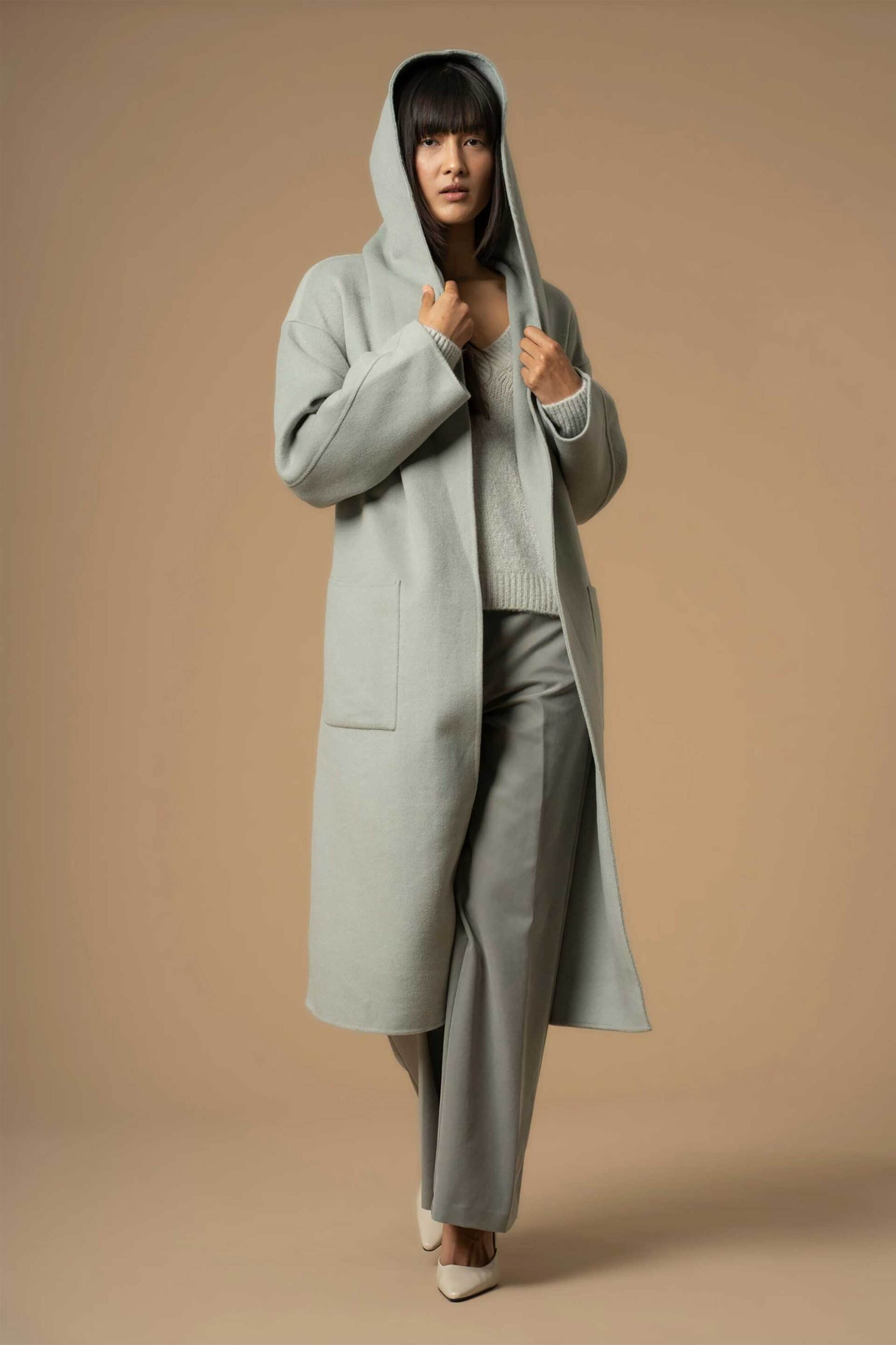 Kocca γυναικείο πλεκτό παλτό με κουκούλα "Diodino"