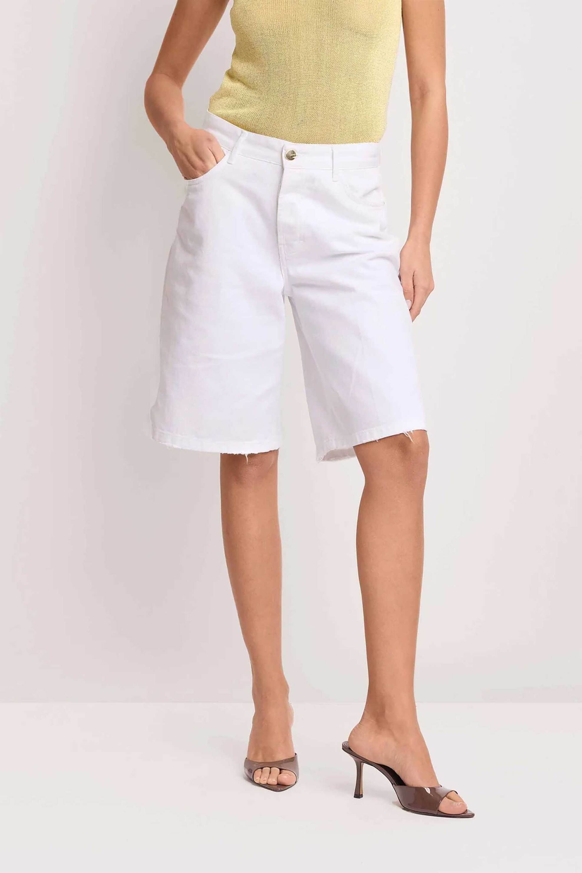 KOCCA Kocca γυναικεία βερμούδα με wide leg "Licinia" - P26PSH8805ABUN0000 Κρέμ - 2