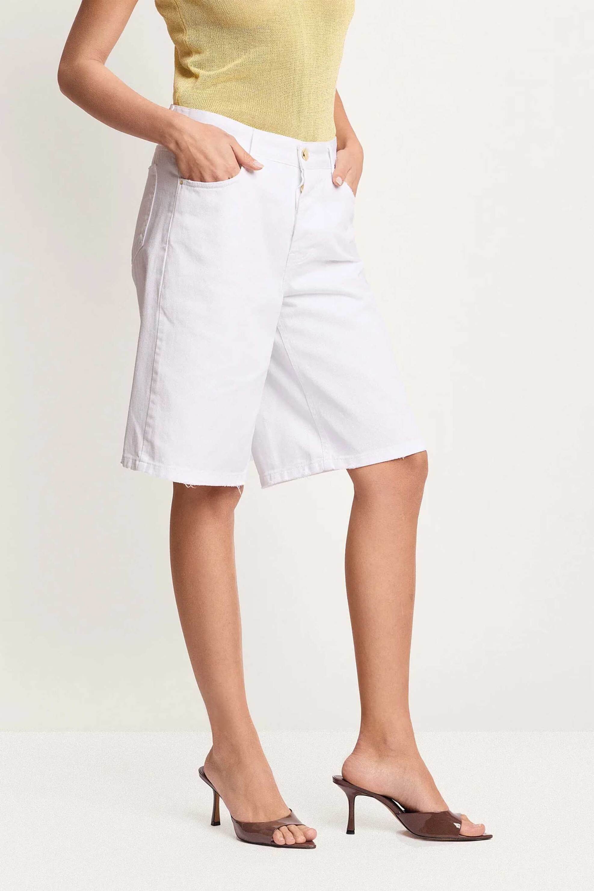 KOCCA Kocca γυναικεία βερμούδα με wide leg "Licinia" - P26PSH8805ABUN0000 Κρέμ - 3