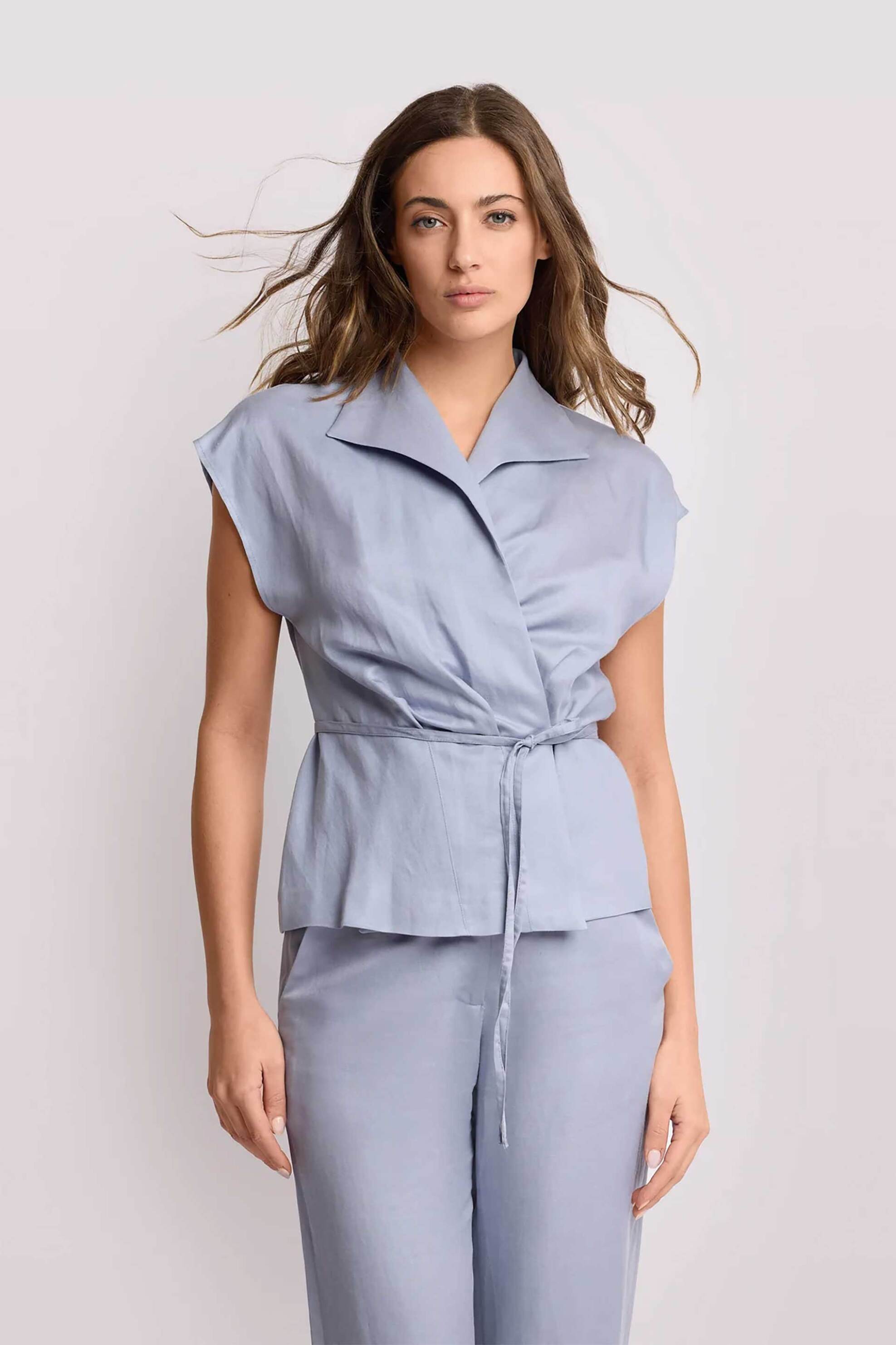 KOCCA Kocca γυναικεία μπλούζα κρουαζέ "Domma" - P26PBL8529ABUN3567 Μπλε Ανοιχτό