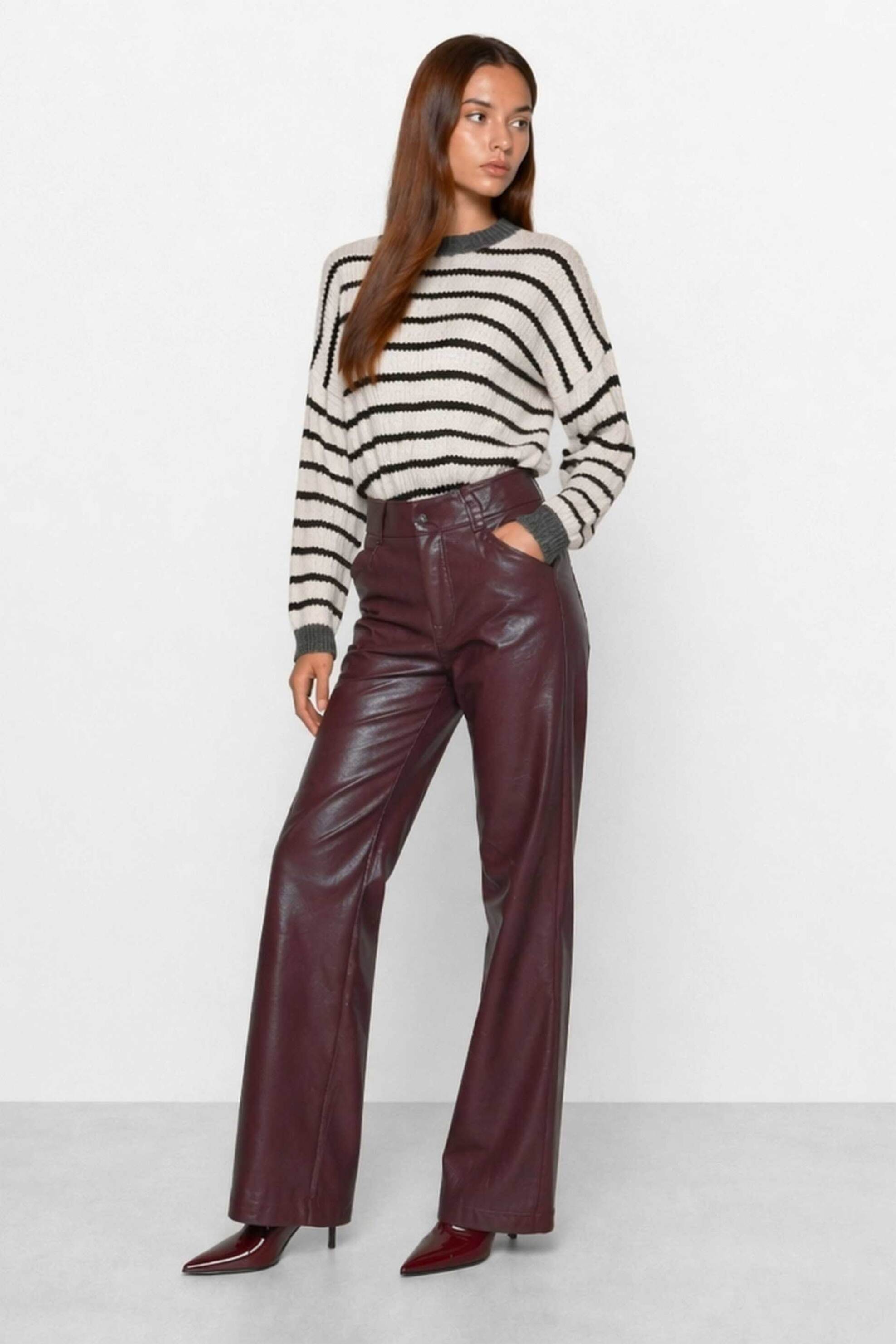 Kocca γυναικείο ψηλόμεσο παντελόνι faux leather 