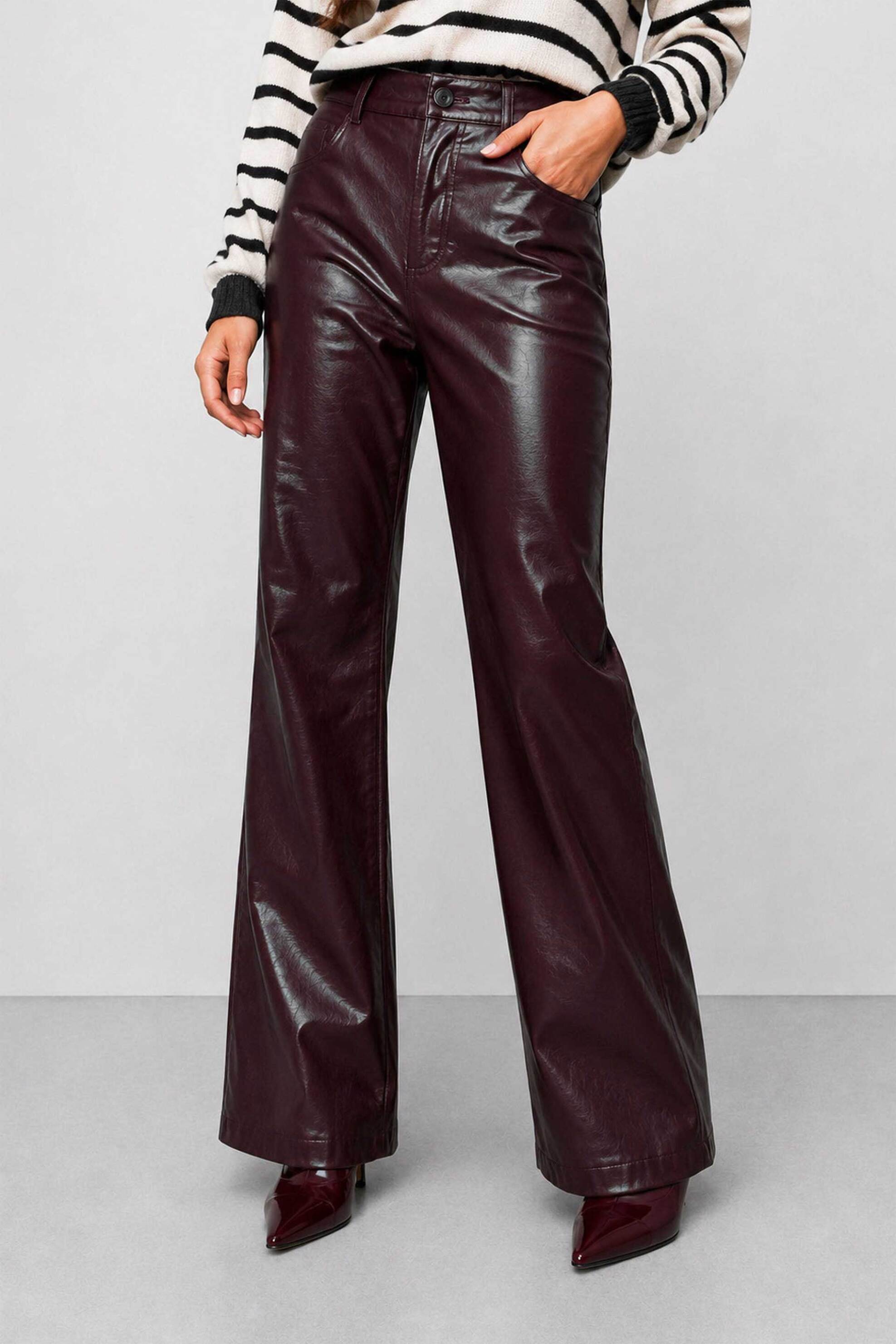 Kocca γυναικείο ψηλόμεσο παντελόνι faux leather 