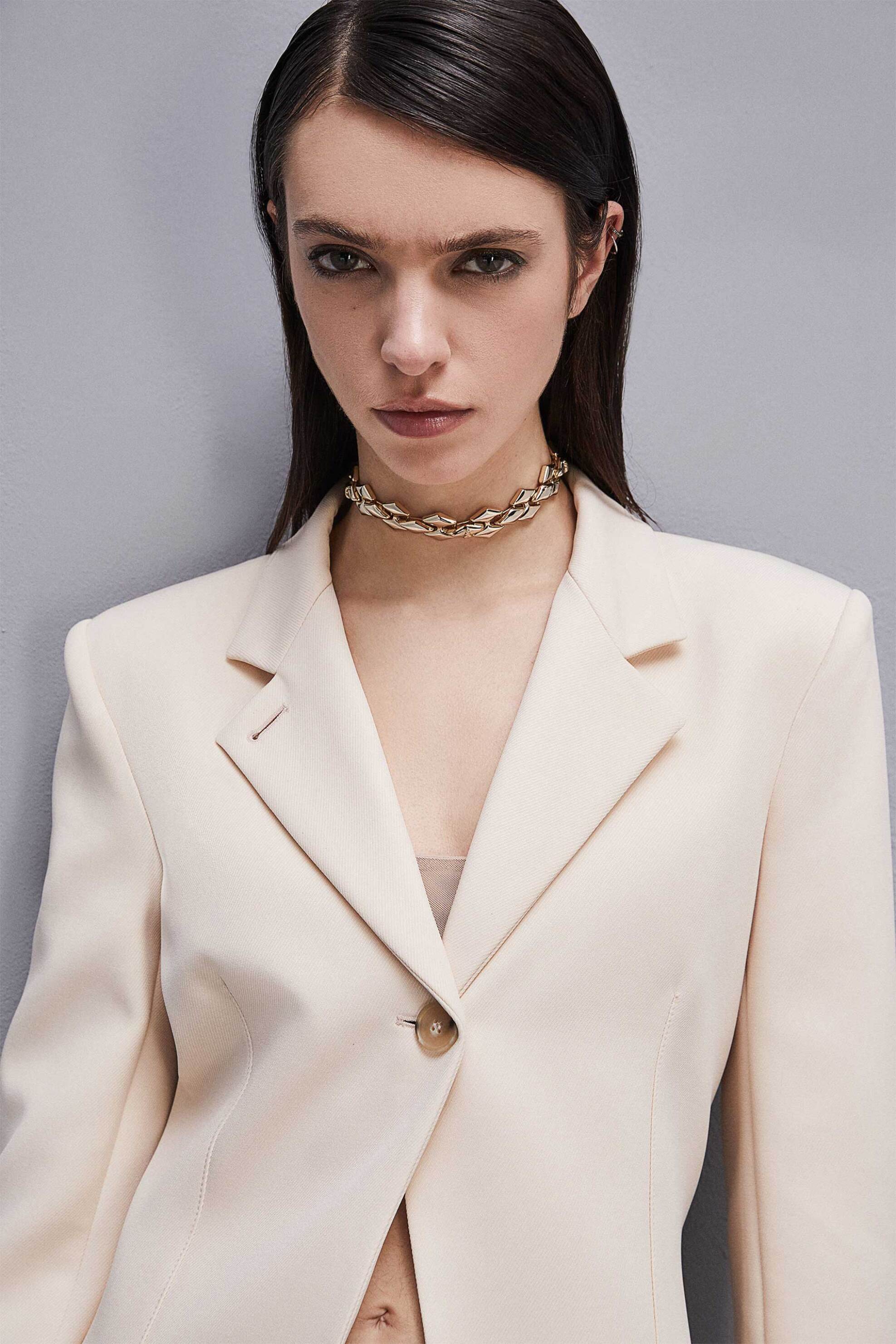 Patrizia Pepe γυναικείο σακάκι Regular Fit - 8S0485 Μπεζ φωτογραφία
