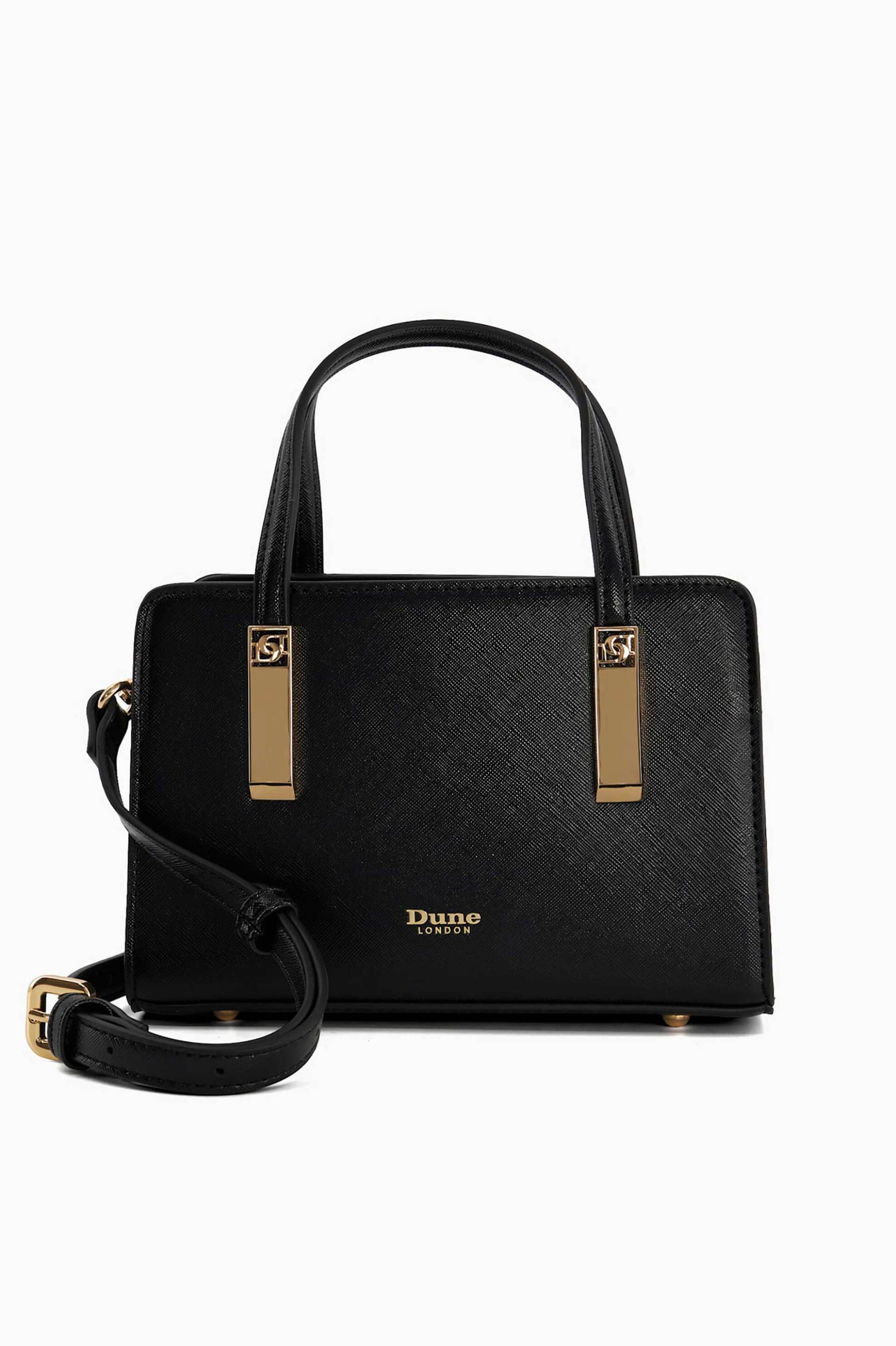 DUNE LONDON Dune London γυναικεία mini τσάντα χειρός μονόχρωμη με σταμπωτό λογότυπο "Dinkydenbeigh" - 0024500110028 Μαύρο