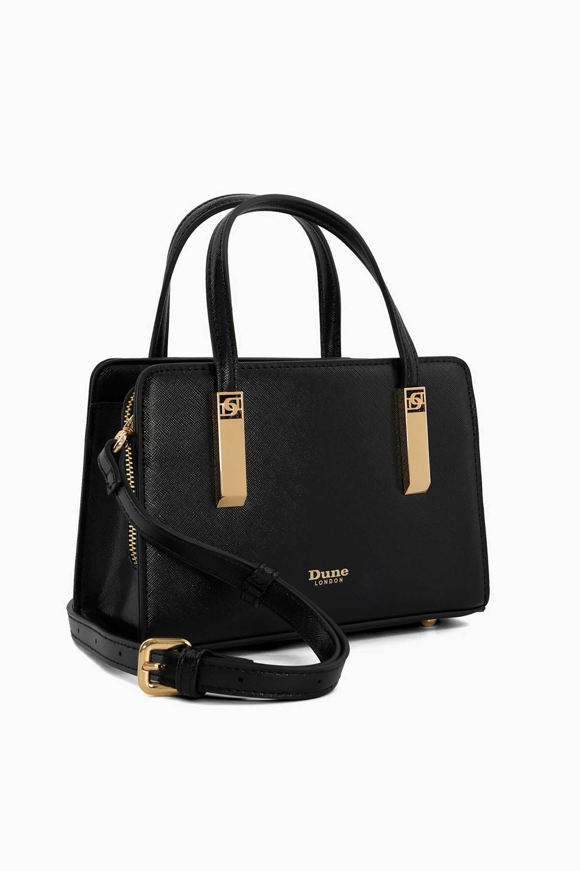 Dune London γυναικεία mini τσάντα χειρός μονόχρωμη με σταμπωτό λογότυπο "Dinkydenbeigh" - 0024500110028 Μαύρο φωτογραφία
