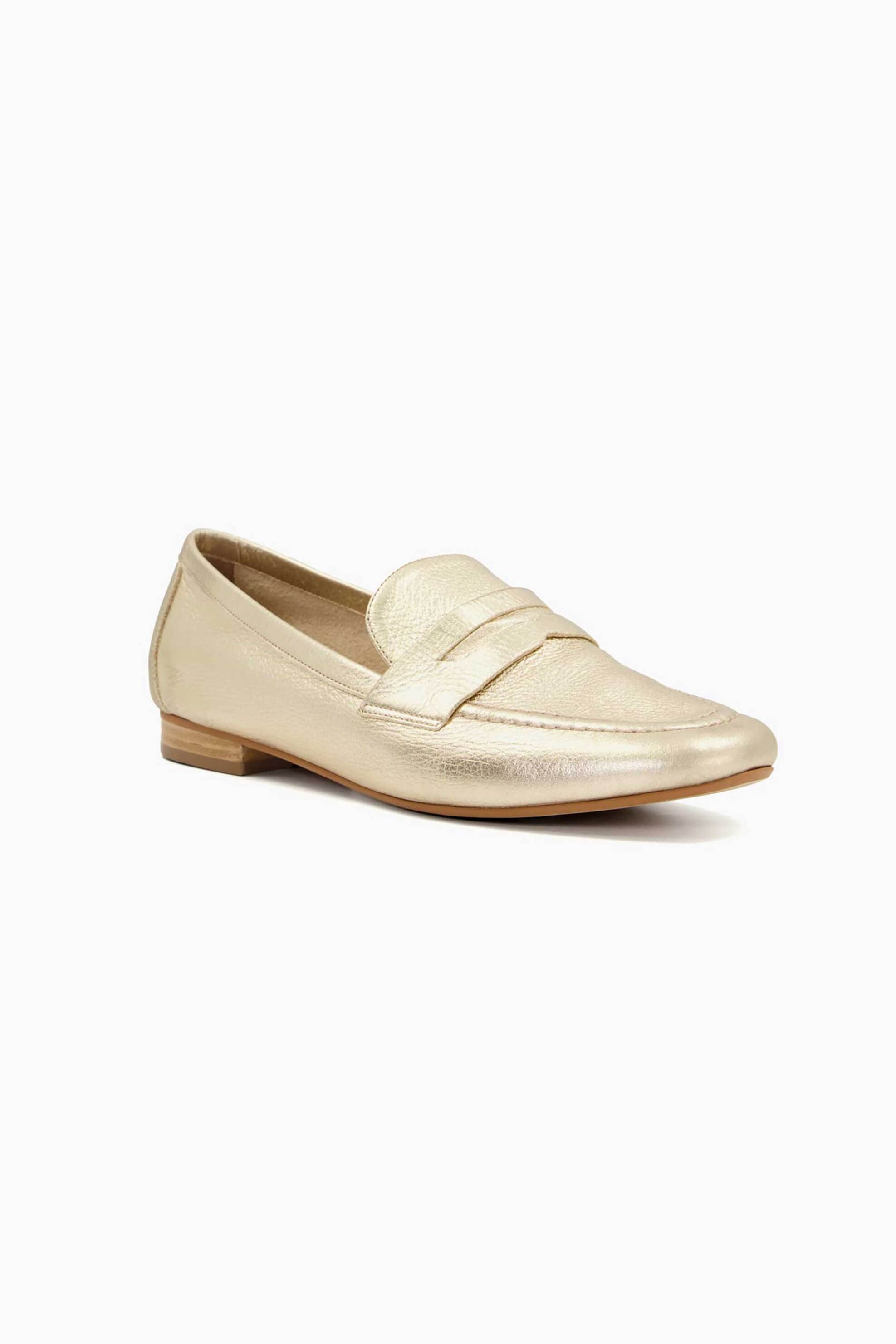 DUNE LONDON Dune London γυναικεία δερμάτινα loafers μονόχρωμα με ανάγλυφη λεπτομέρεια "Gianetta" - 0076504510049 Χρυσό - 3