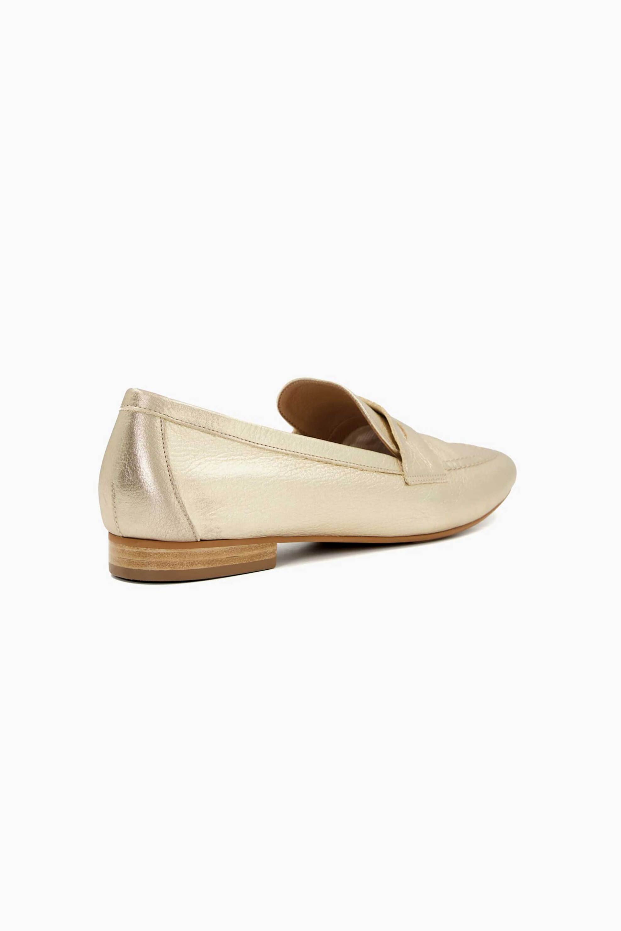 DUNE LONDON Dune London γυναικεία δερμάτινα loafers μονόχρωμα με ανάγλυφη λεπτομέρεια "Gianetta" - 0076504510049 Χρυσό - 4