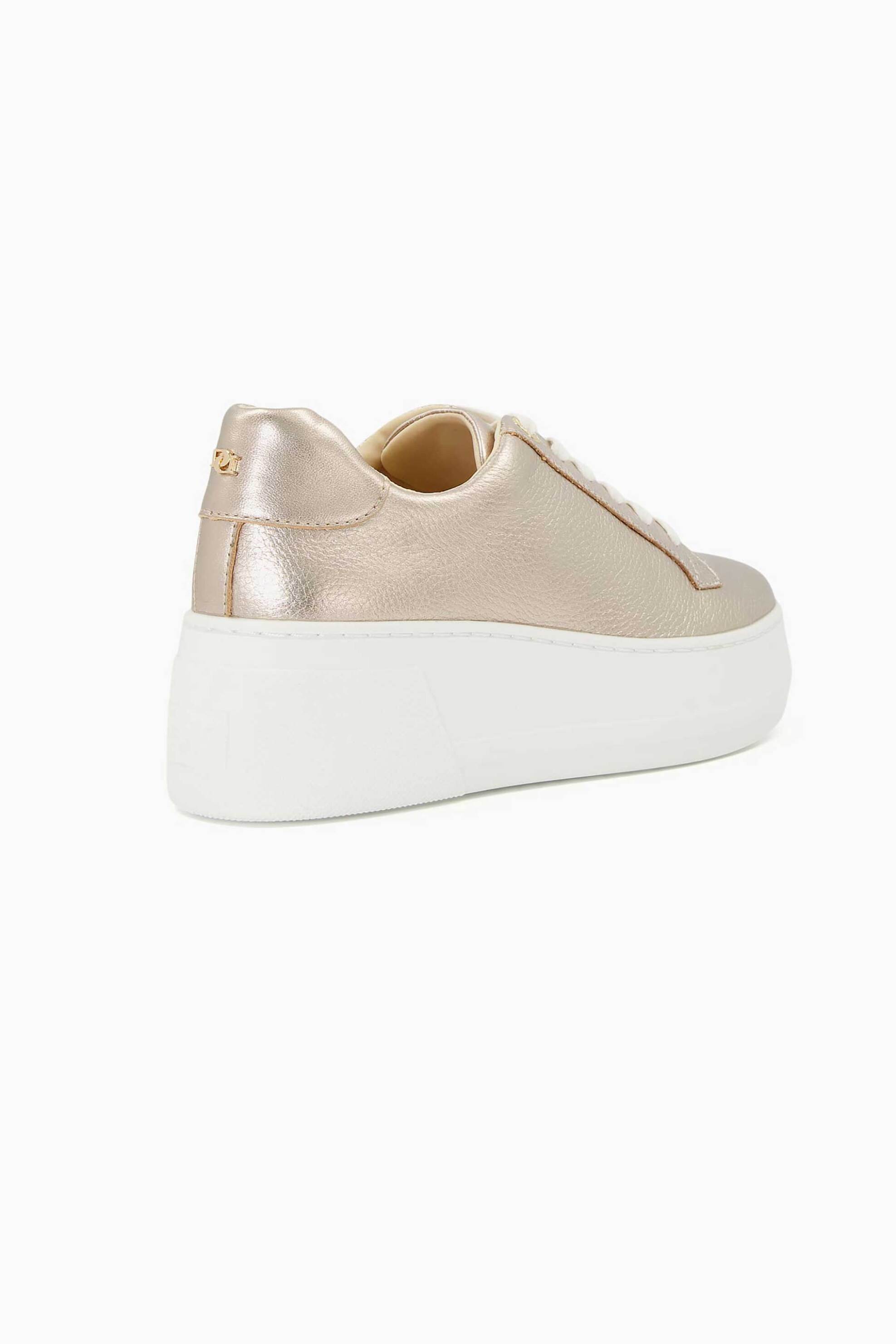 Dune London Γυναικεία Δερμάτινα Flatform Sneakers Μονόχρωμα με Μεταλλική Λεπτομέρεια Episode - 2026500620009 Χρυσό