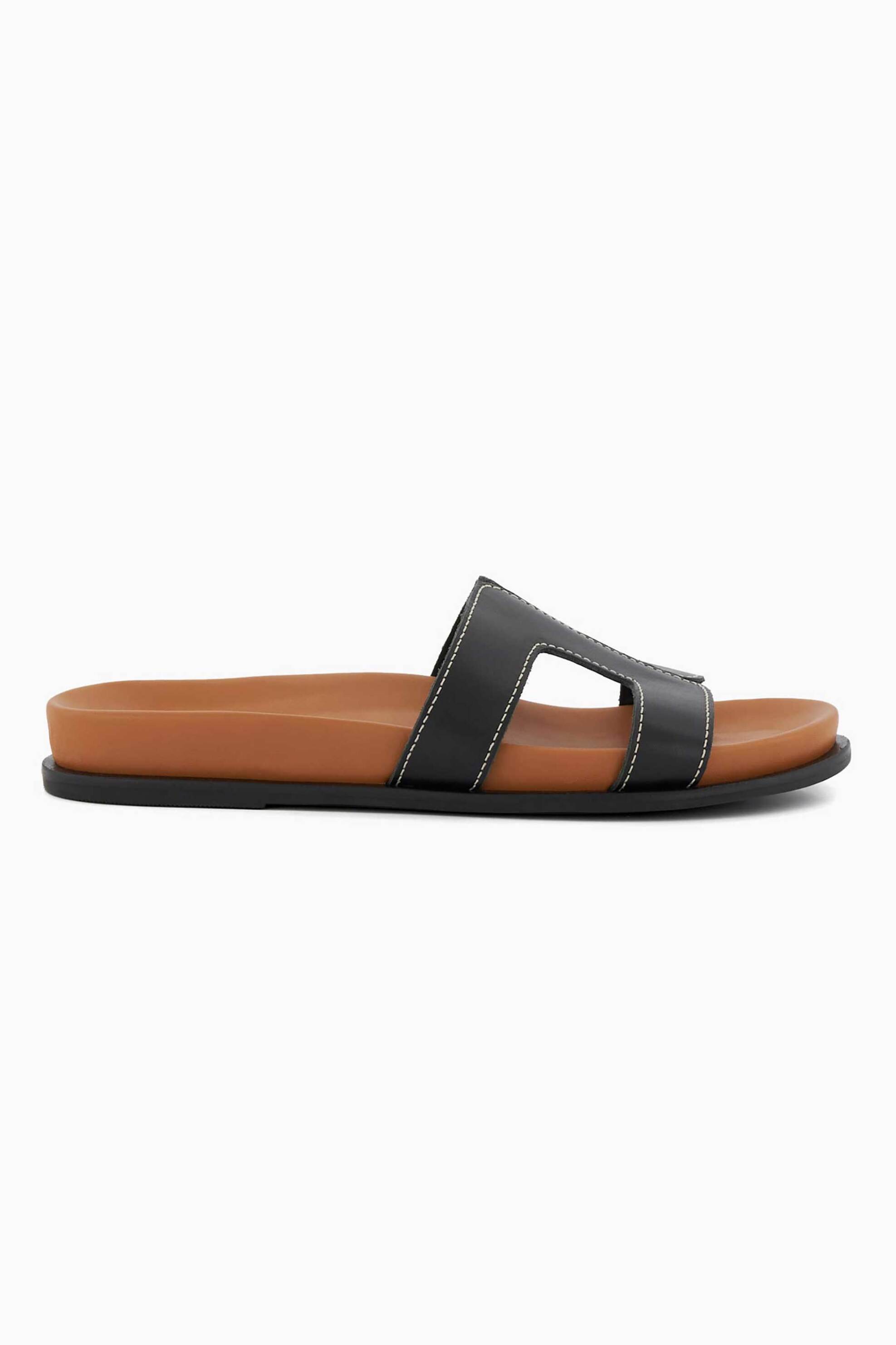 DUNE LONDON Dune London γυναικεία δερμάτινα σανδάλια μονόχρωμα με άνοιγμα "Loupa" - 0079504510058 Μαύρο