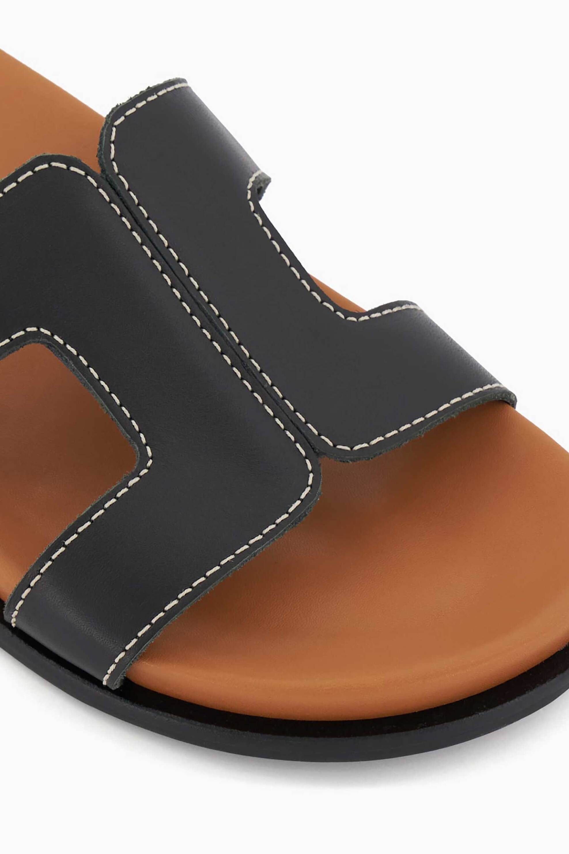 Dune London γυναικεία δερμάτινα σανδάλια μονόχρωμα με άνοιγμα "Loupa" - 0079504510058 Μαύρο φωτογραφία