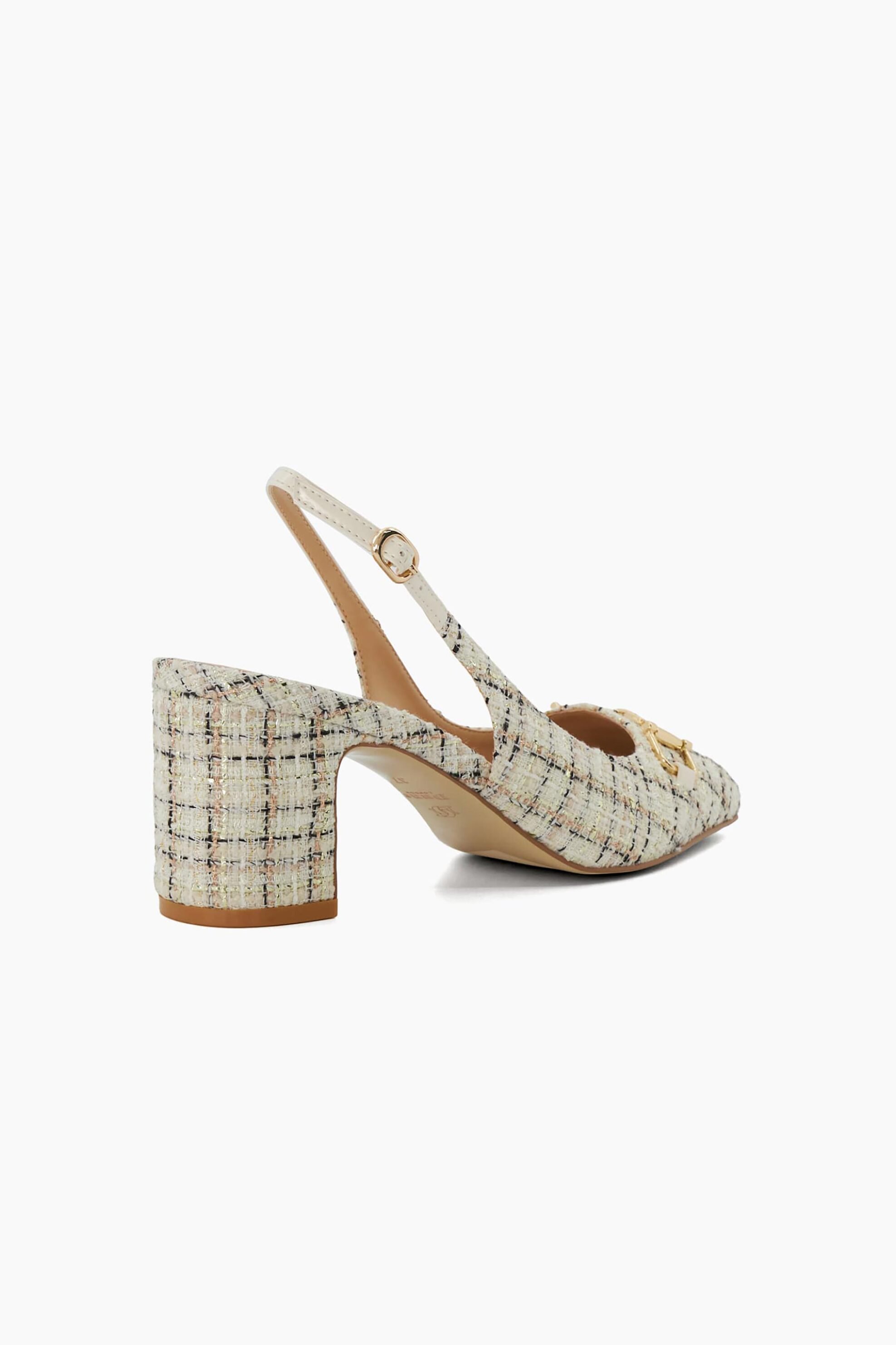 DUNE LONDON Dune London γυναικείες γόβες με boucle ύφασμα και μεταλλική αγκράφα "Choices" - 0093503940048 Κρέμ - 4