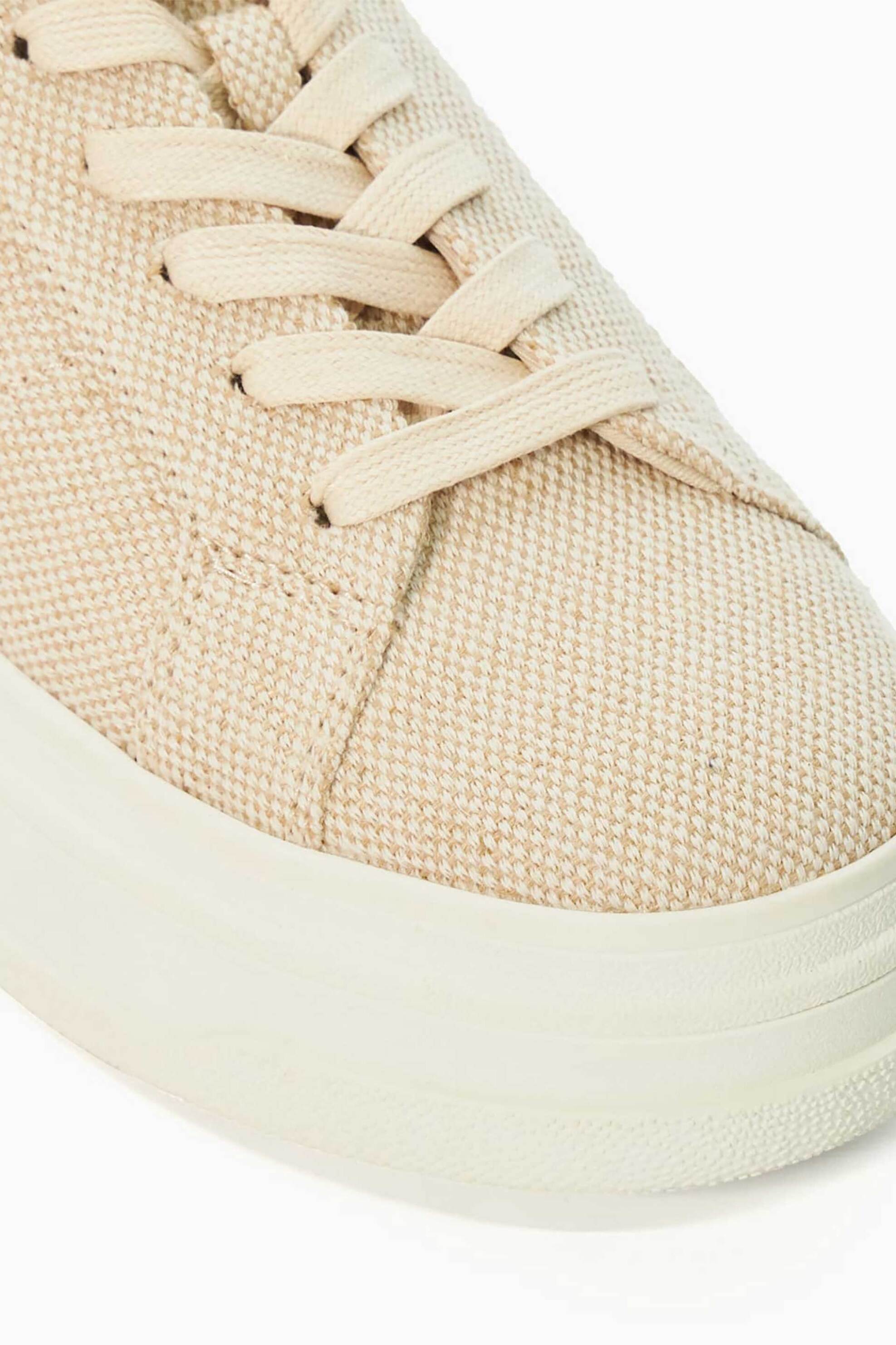 DUNE LONDON Dune London γυναικεία flatform sneakers μονόχρωμα με μεταλλική λεπτομέρεια "Exaggerate" - 2026506660033 Μπεζ - 2