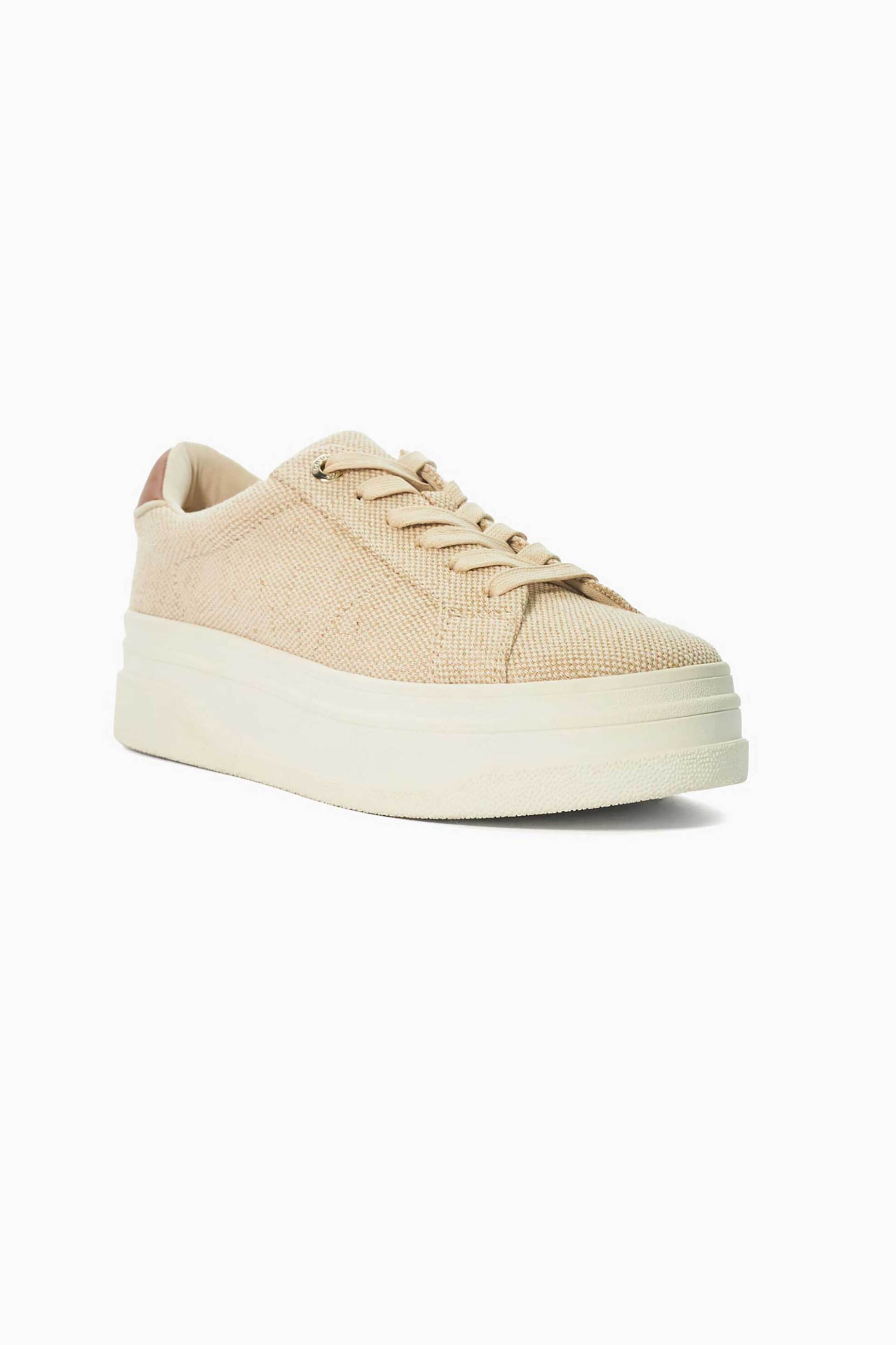 DUNE LONDON Dune London γυναικεία flatform sneakers μονόχρωμα με μεταλλική λεπτομέρεια "Exaggerate" - 2026506660033 Μπεζ - 3