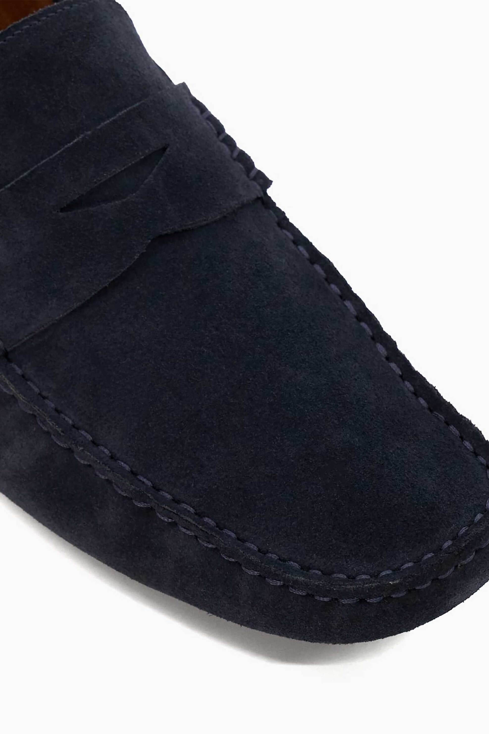 Dune London ανδρικά μοκασίνια από δέρμα suede μονόχρωμα "Bradlay" - 0274509520045 Σκούρο Μπλε φωτογραφία