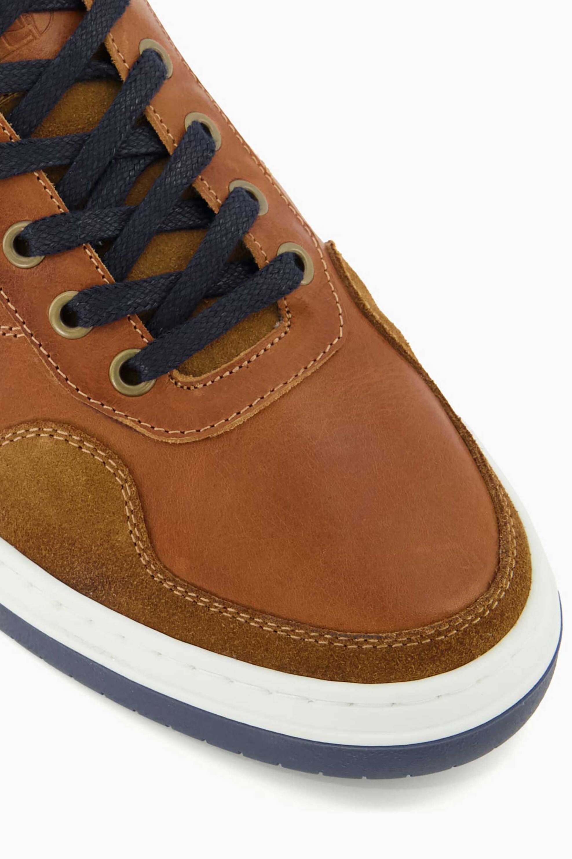 Dune London ανδρικά δερμάτινα sneakers μονόχρωμα "Thorin" - 0483506380004 Ταμπά φωτογραφία