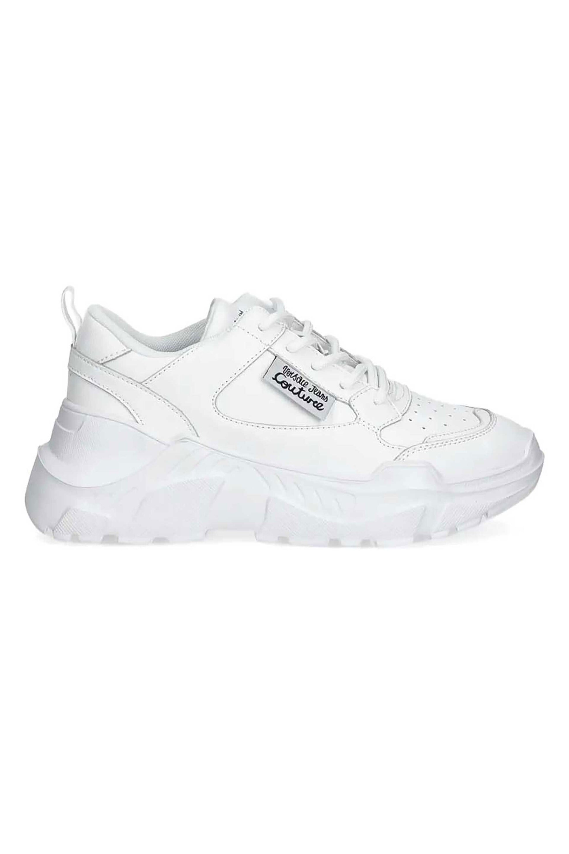 VERSACE JEANS COUTURE Versace Jeans Couture γυναικεία δερμάτινα sneakers "Speedtrack" - 78VA3SC2ZPB03 Λευκό