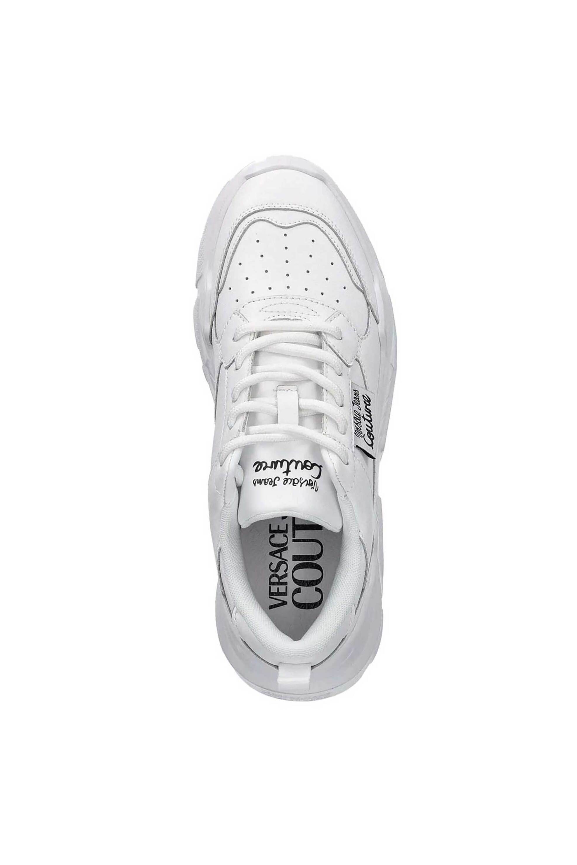 Versace Jeans Couture Γυναικεία Δερμάτινα Sneakers Speedtrack - 78Va3Sc2Zpb03 Λευκό