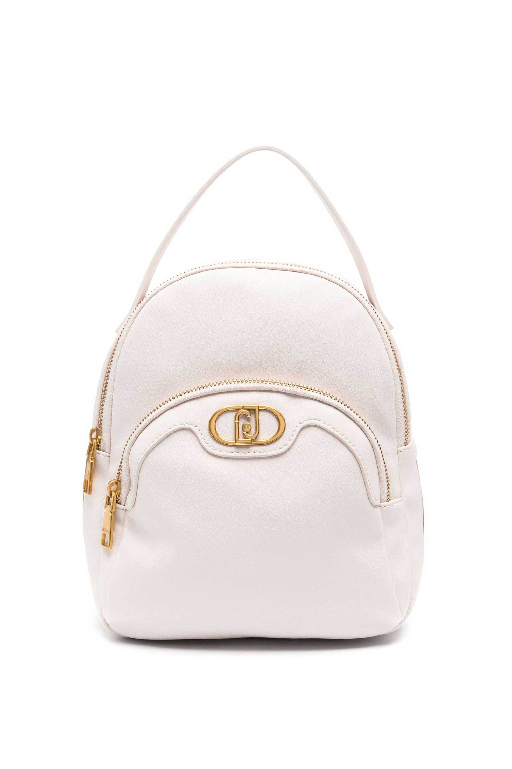 LIU JO Liu Jo γυναικείο backpack μονόχρωμο με contrast ρίγες στον πάτο "Anaba" - AA4029E0031 Κρέμ