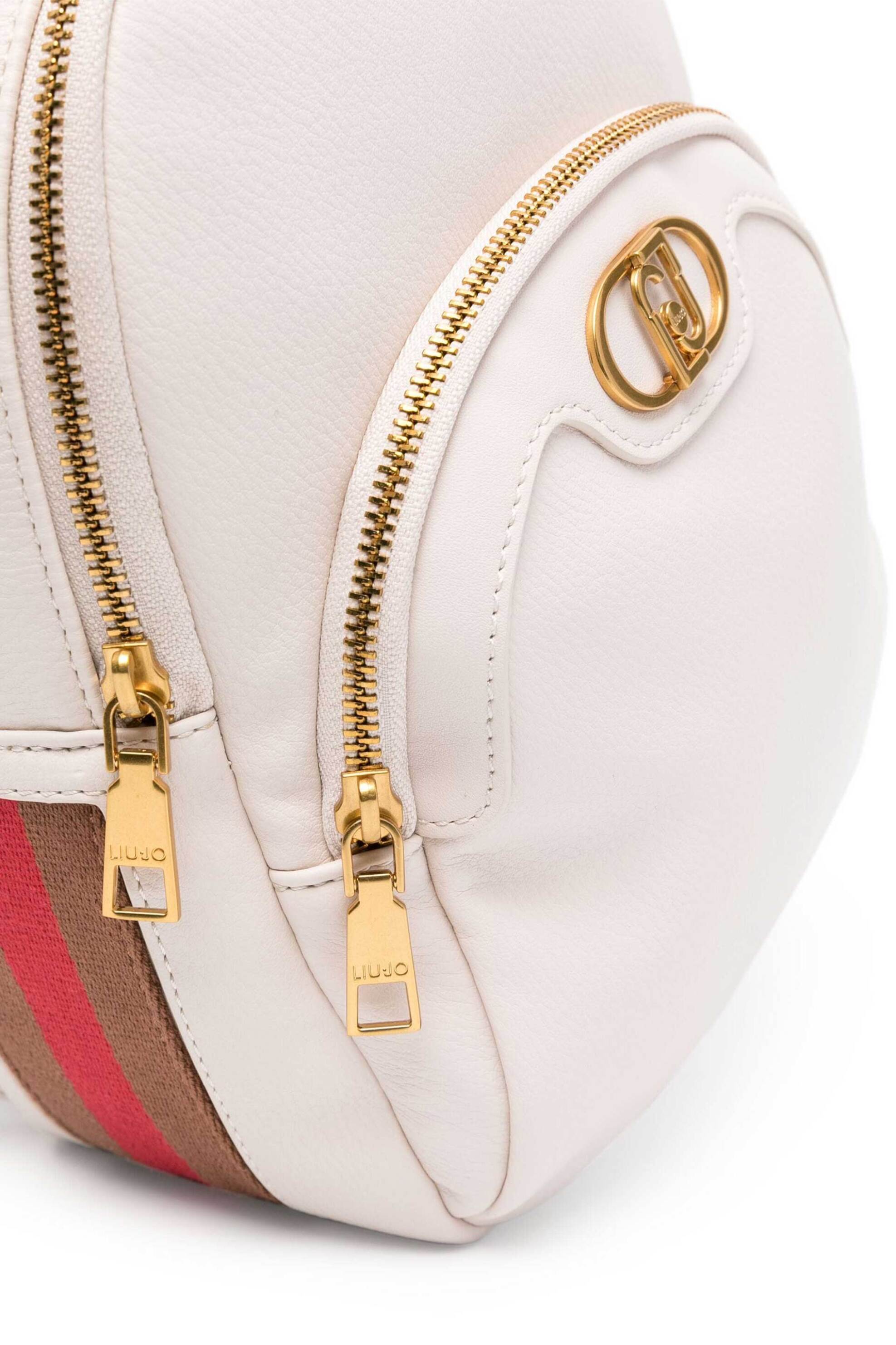 Liu Jo γυναικείο backpack μονόχρωμο με contrast ρίγες στον πάτο "Anaba" - AA4029E0031 Κρέμ φωτογραφία
