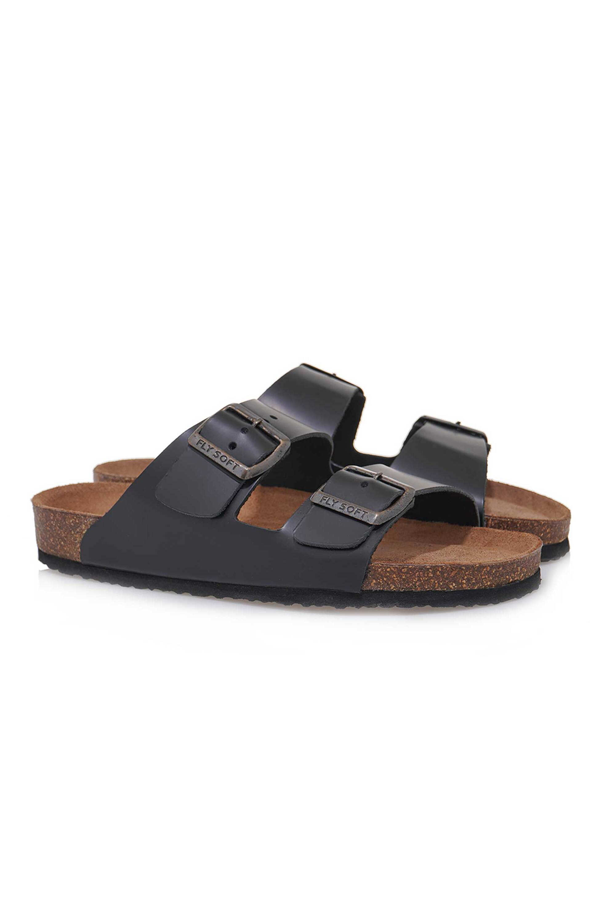 Fly Soft γυναικεία δερμάτινα σανδάλια μονόχρωμα - U492B9031002 Μαύρο φωτογραφία