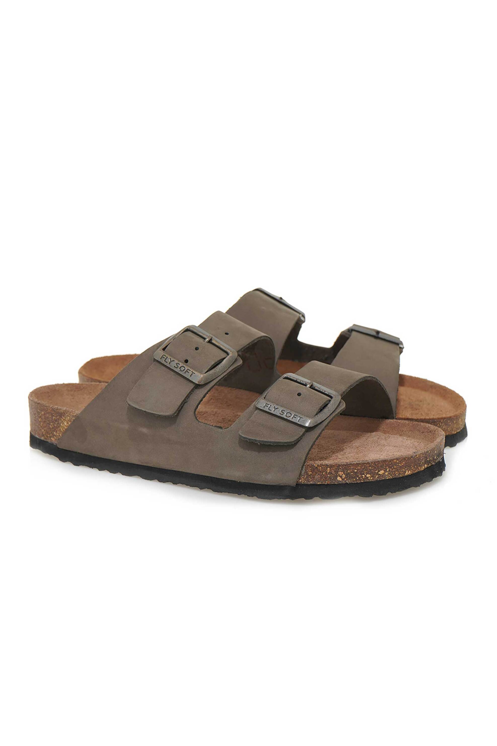 Fly Soft γυναικεία δερμάτινα σανδάλια μονόχρωμα - U492B903146W Χακί φωτογραφία