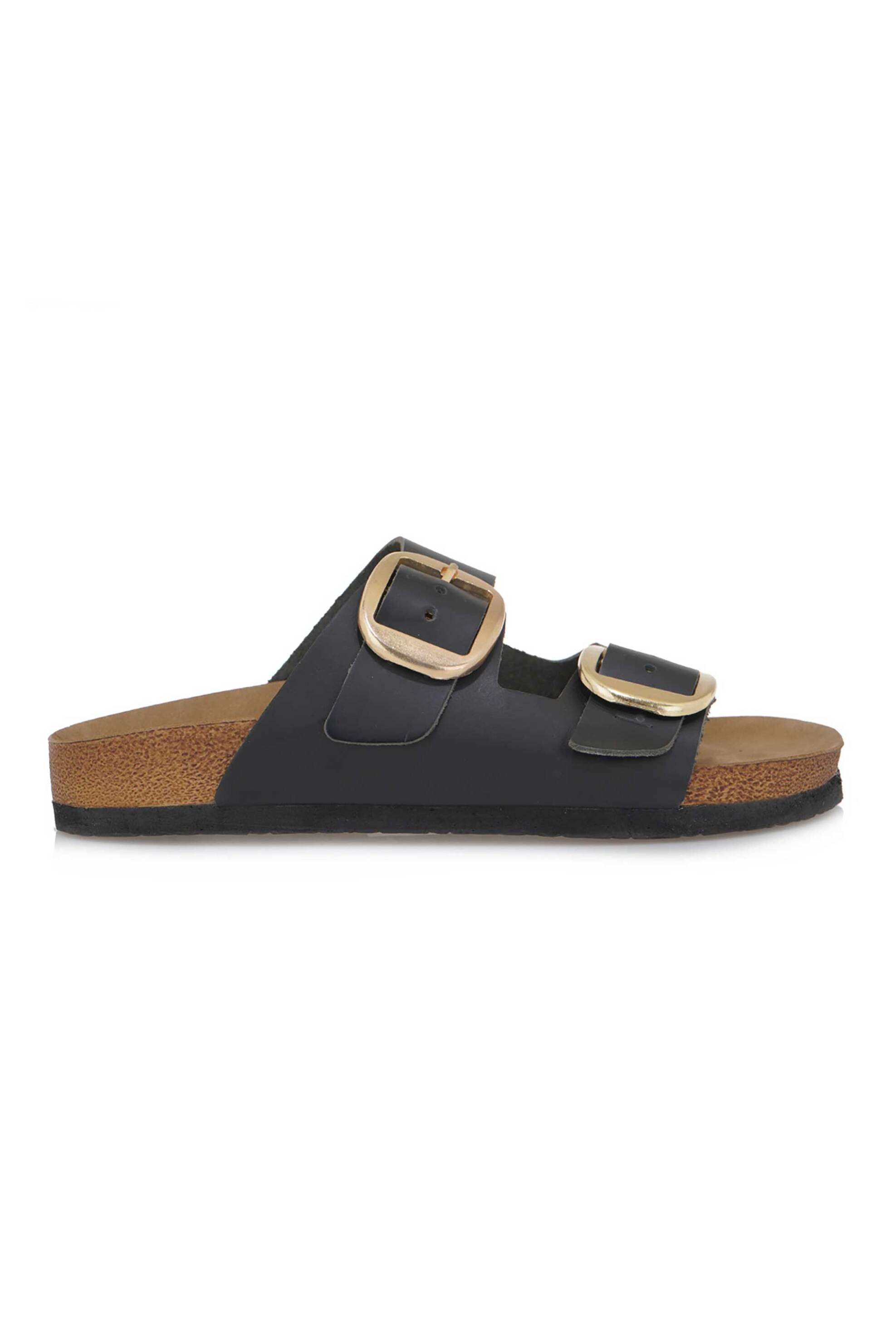 CALIFORNIA DREAM California Dream γυναικεία δερμάτινα σανδάλια με animal print - U480U0091002 Μαύρο
