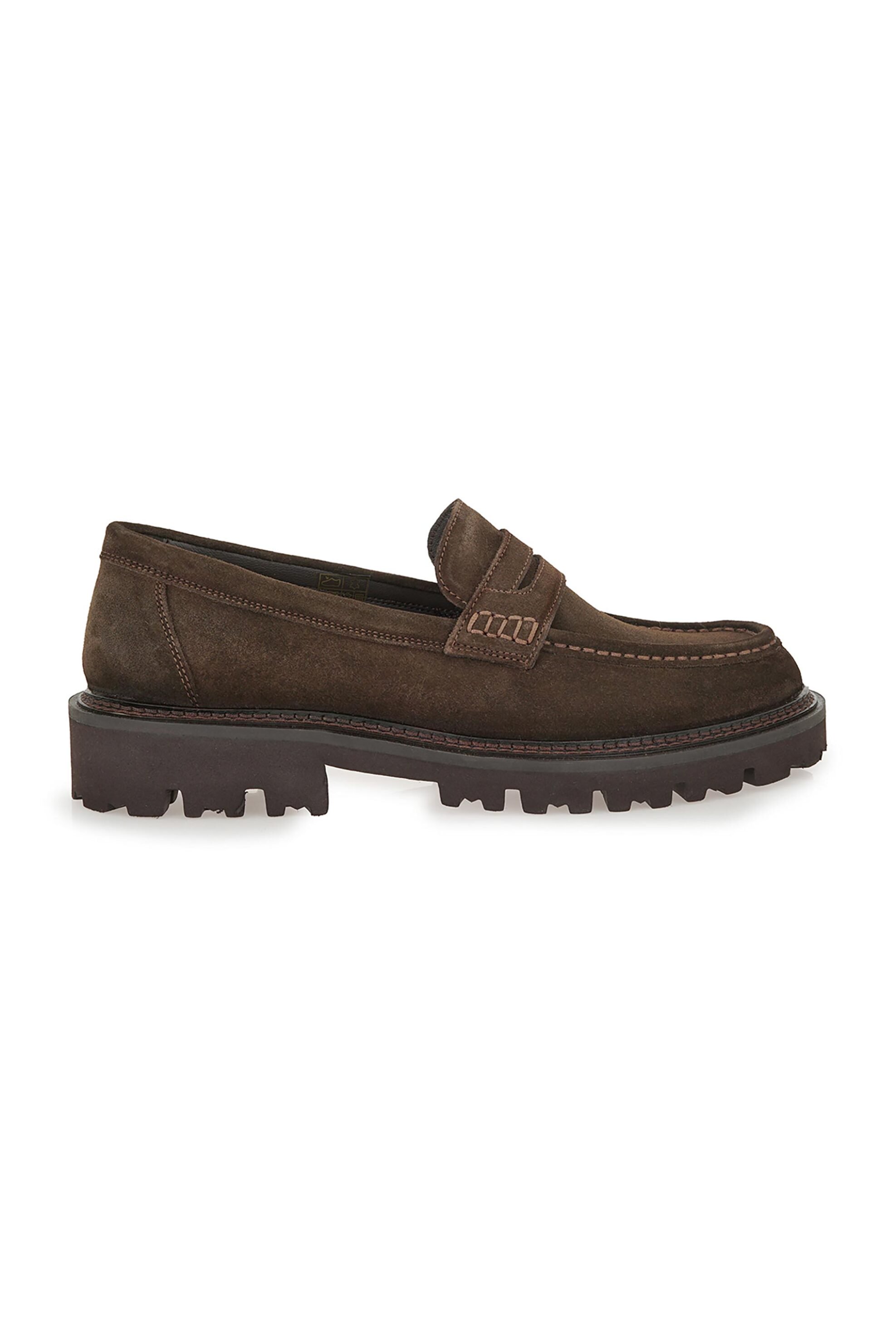 LORENZO RUSSO Lorenzo Russo ανδρικά suede loafers με τρακτερωτή σόλα - V562V0322504 Καφέ