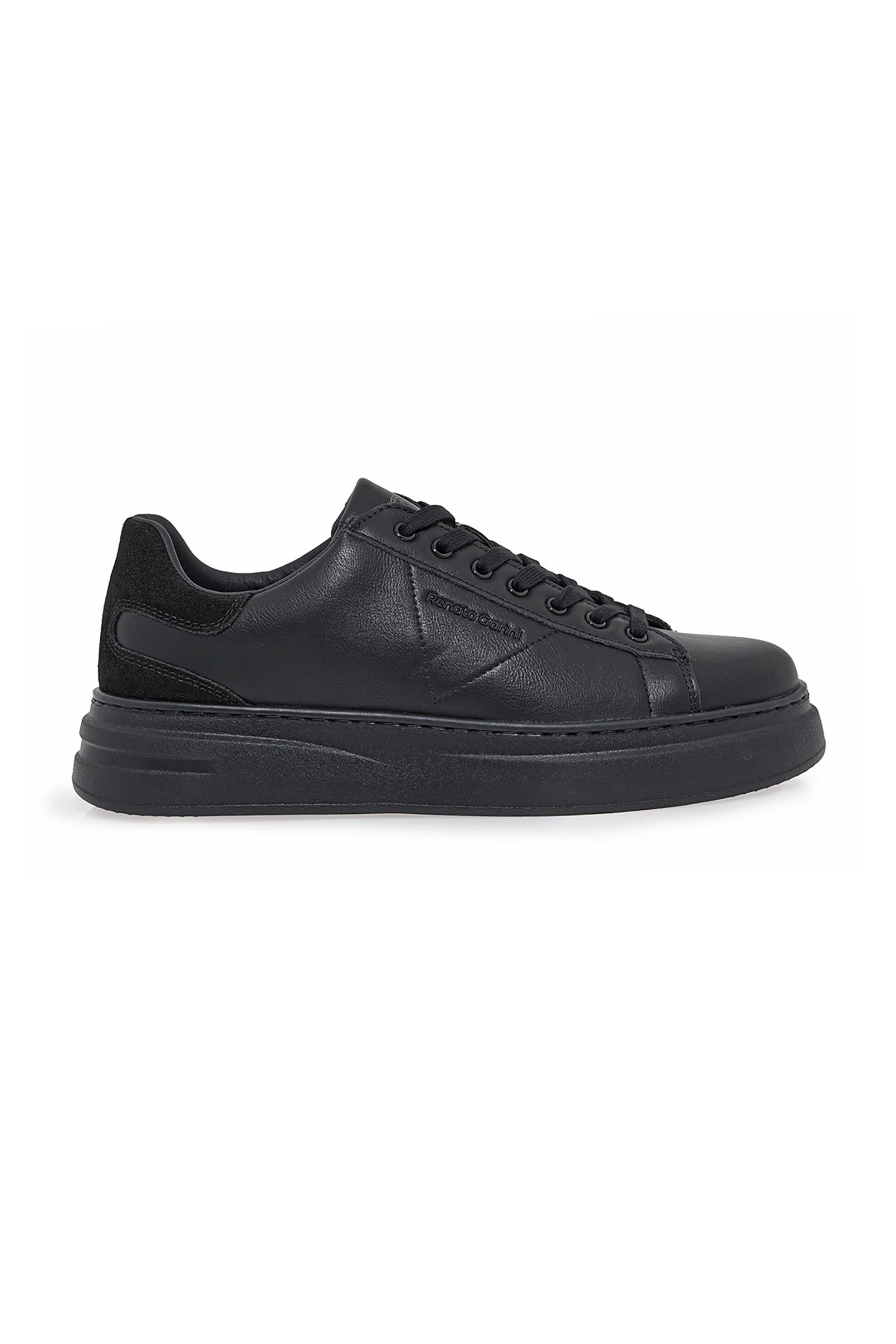 Renato Garini ανδρικά sneakers με suede λεπτομέρεια - V570011136R0 Μαύρο
